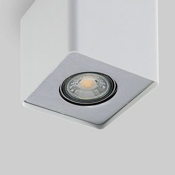 Lindby Deckenspots Laron, dimmbar, Leuchtmittel nicht inklusive, Modern, Aluminium, mattweiß, alu, 1 flammig, GU10, Deckenleuchte