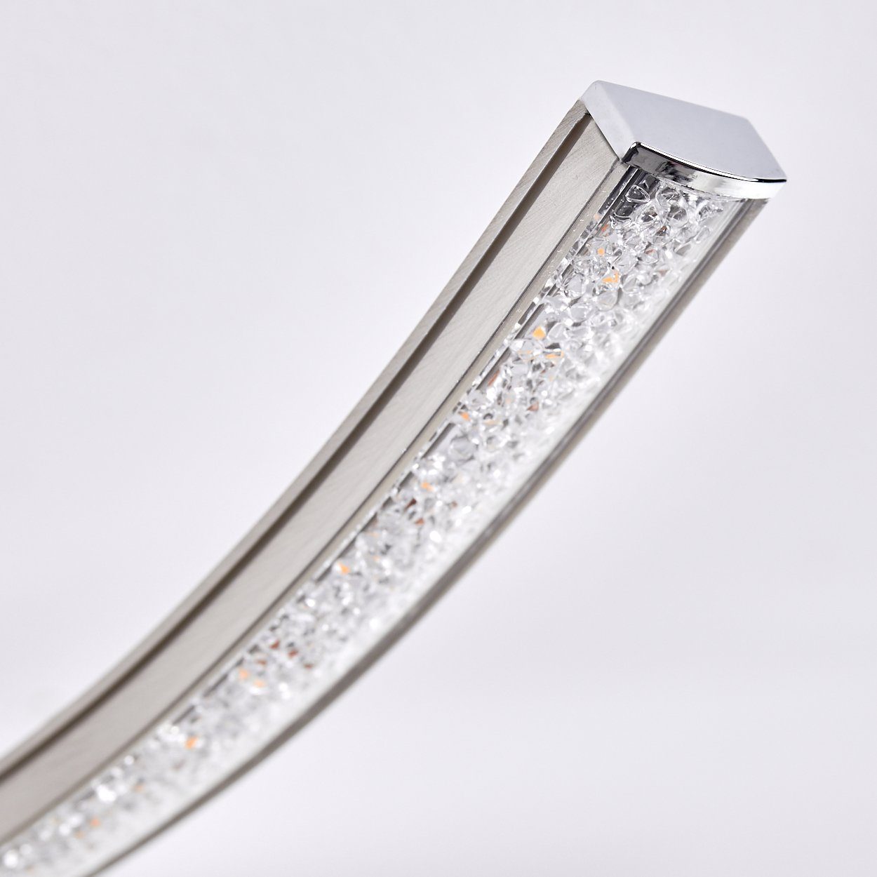 hofstein Deckenleuchte »Orsi« moderne Deckenlampe Leuchte mit Kelvin, Glitzer-Effekt Nickel-matt, aus 3000 Lumen, in Kunststoff-Kristalle Metall durch 1660