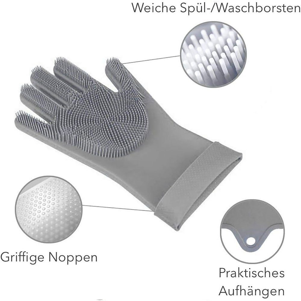 Wash (2-tlg) Spülhandschuhe Scrubber Stücke 2 Silikon mit Waschhandschuh CTGtree