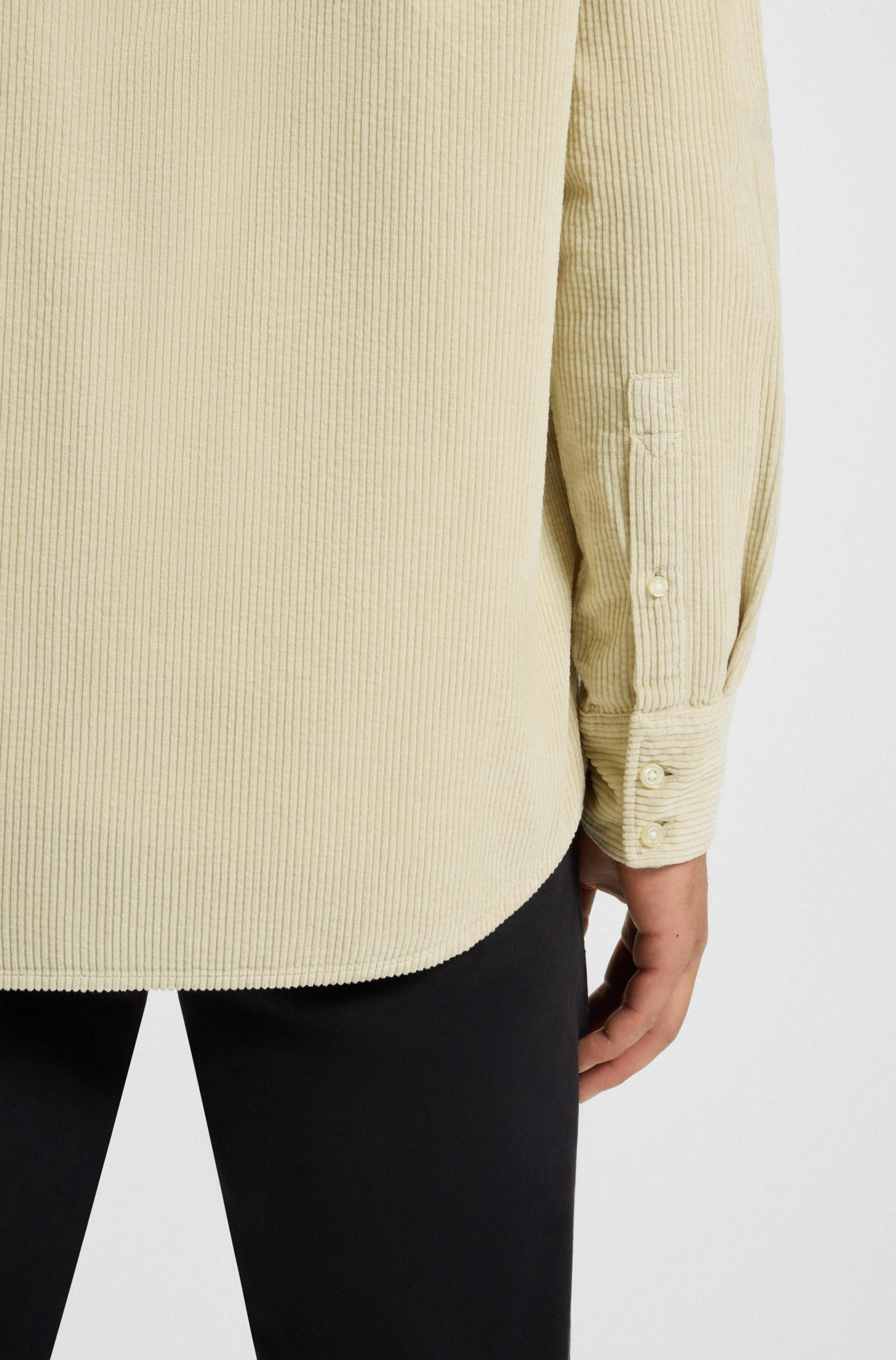 BOSS ORANGE Langarmhemd Relegant aus Cord, reuglar fit, Kentkragen
