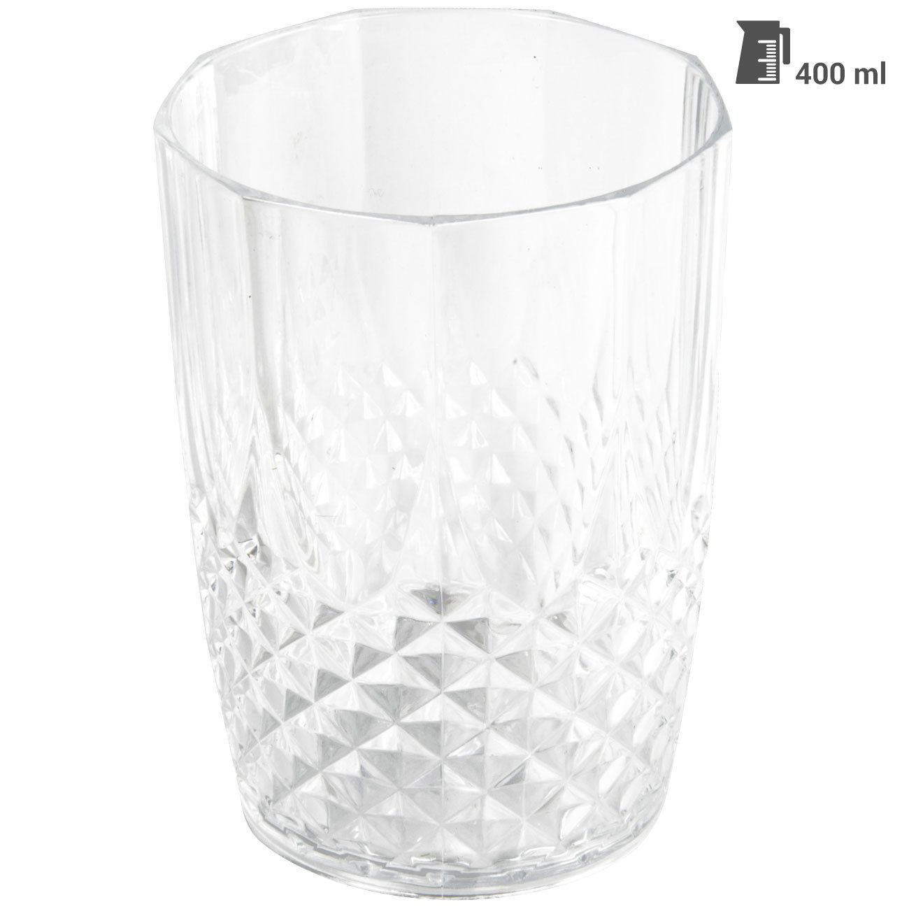 *Alpina* Glas 6er-Set Kunststoff-Wassergläser 400 ml Kristalleffekt, Bruchfest, 6-tlg., in Kristalloptik, bruchfest & spülmaschinengeeignet & wiederverwendbar