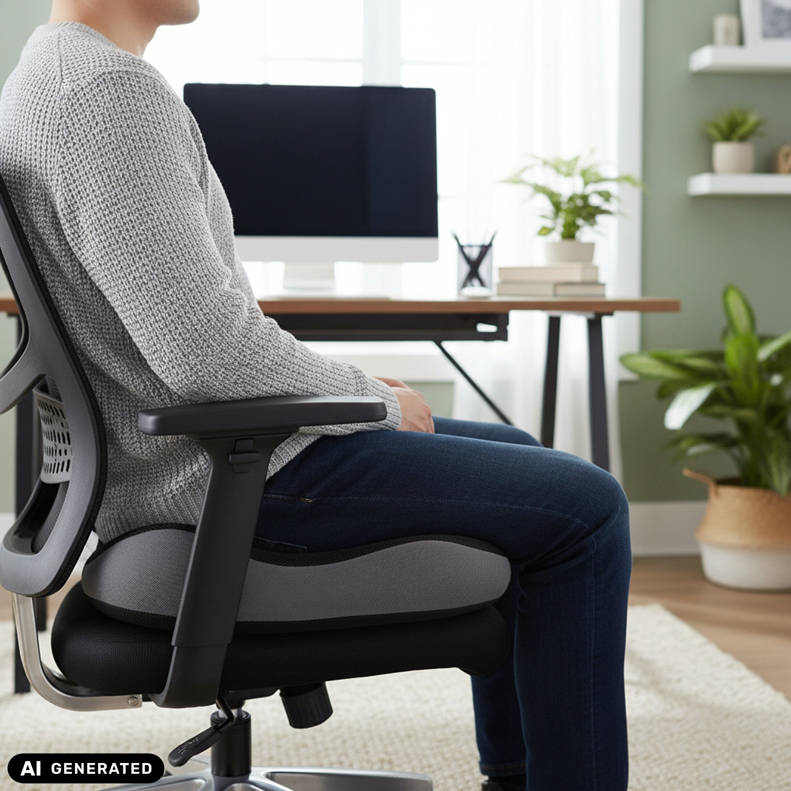 hjh OFFICE Sitzkissen MEDISIT VI Orthopädisches Kissen H/B/T:, Orthopädisches Kissen für ermüdungsfreies Sitzen mit Memory-Effekt