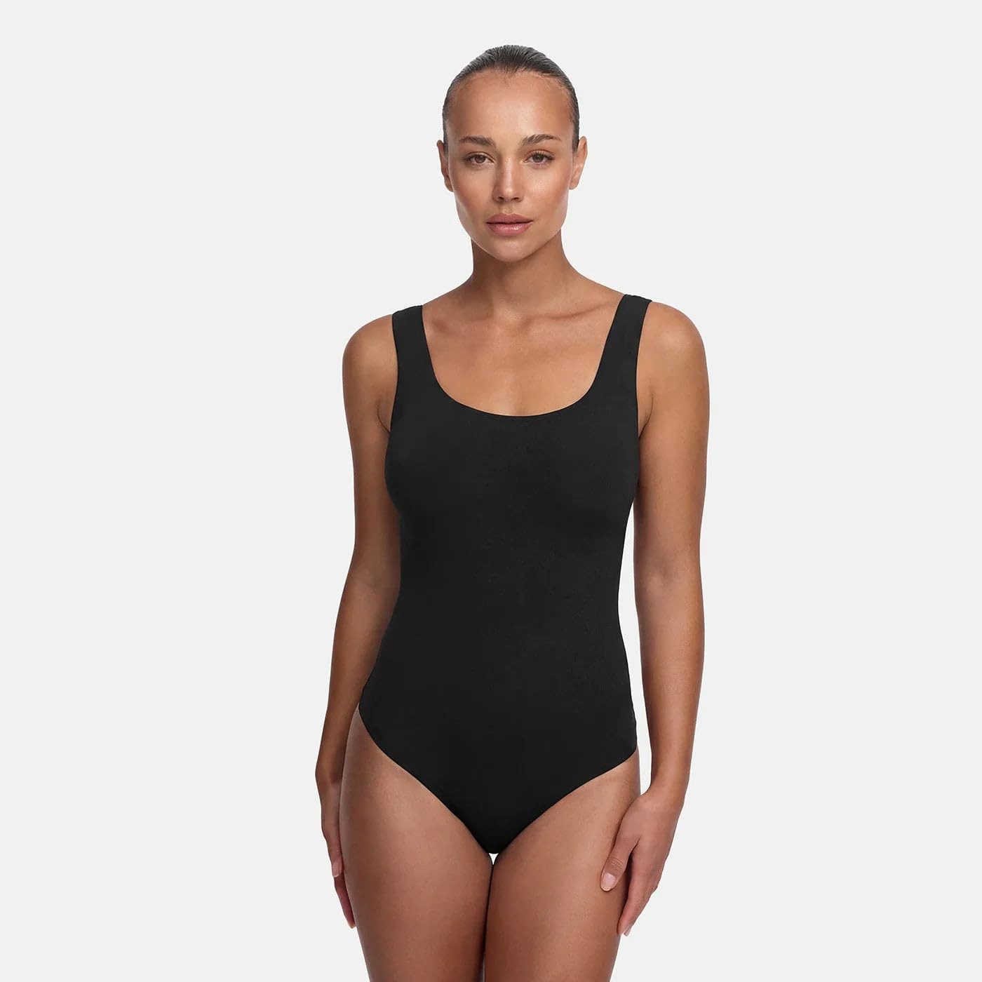 cfab (creamy fabrics) Miederbody Low Back - Body-Schwarz-S (1-tlg) Figurformend