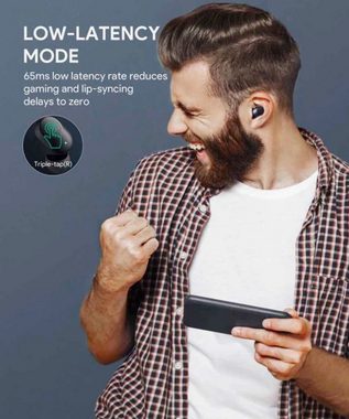 AUKEY Earbuds: Wireless In-Ear-Kopfhörer mit USB-C & Bluetooth, 30h Akku Bluetooth-Kopfhörer (Bleutooth, Bixby, Google Assistant, Siri, Alexa, Cortana, Bluetooth, Kabellos, IPX5 Wasserbeständigkeit, Wierless Charging, USB-C)