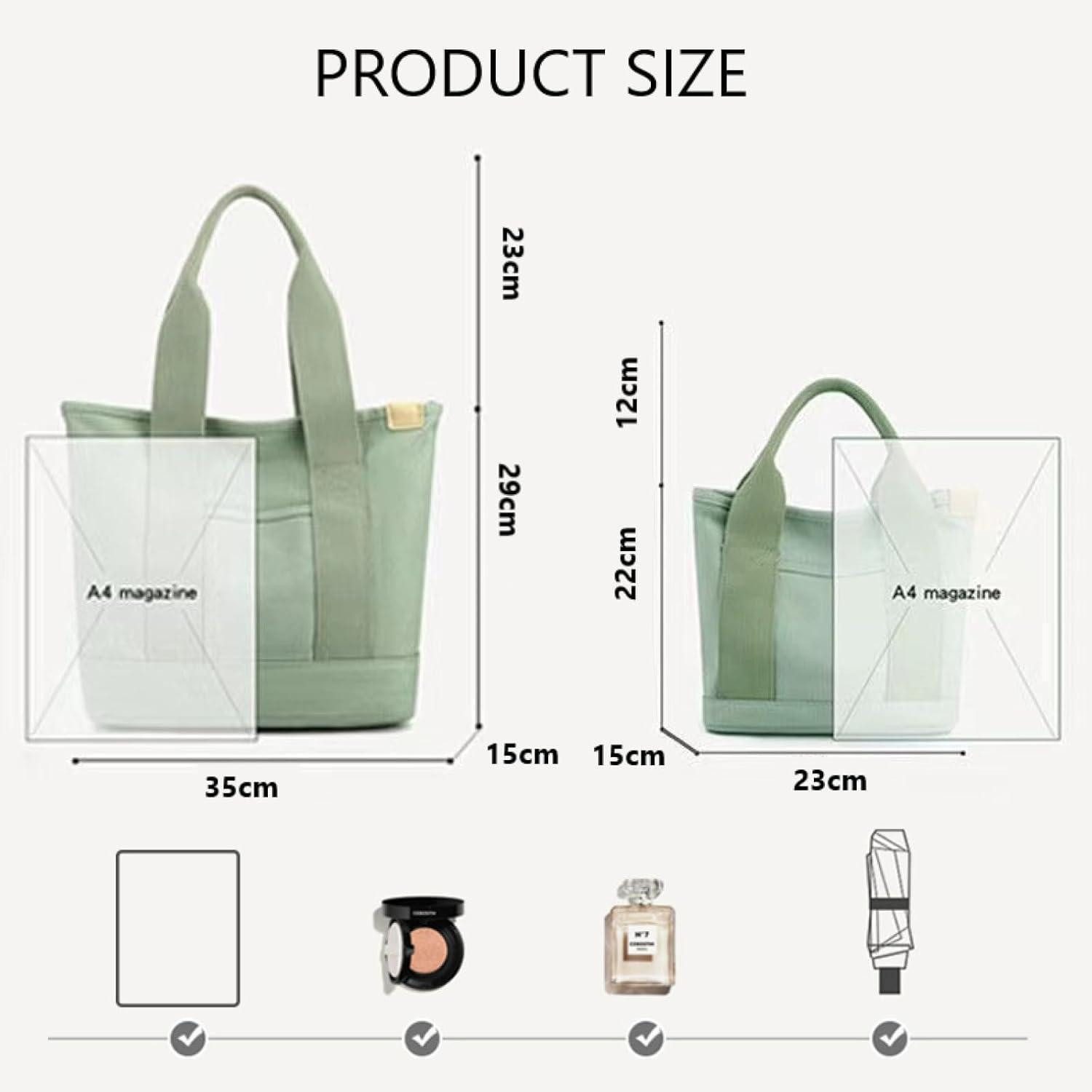 LuxusKollektion Handtasche Handtasche Canvas Damen Umhängetasche Reißverschluss #6 Khaki