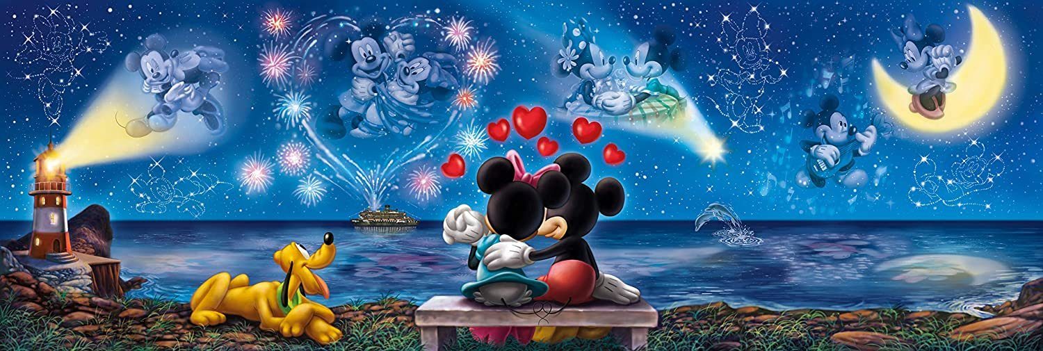 Puzzle Panorama Micky Puzzle 1000 Puzzleteile, Panorama Minnie Teile), Puzzle Disney (1000 - Clementoni® &