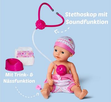 SIMBA Babypuppe Puppe New Born Baby Spielpuppe mit Doktor Zubehör 105032355