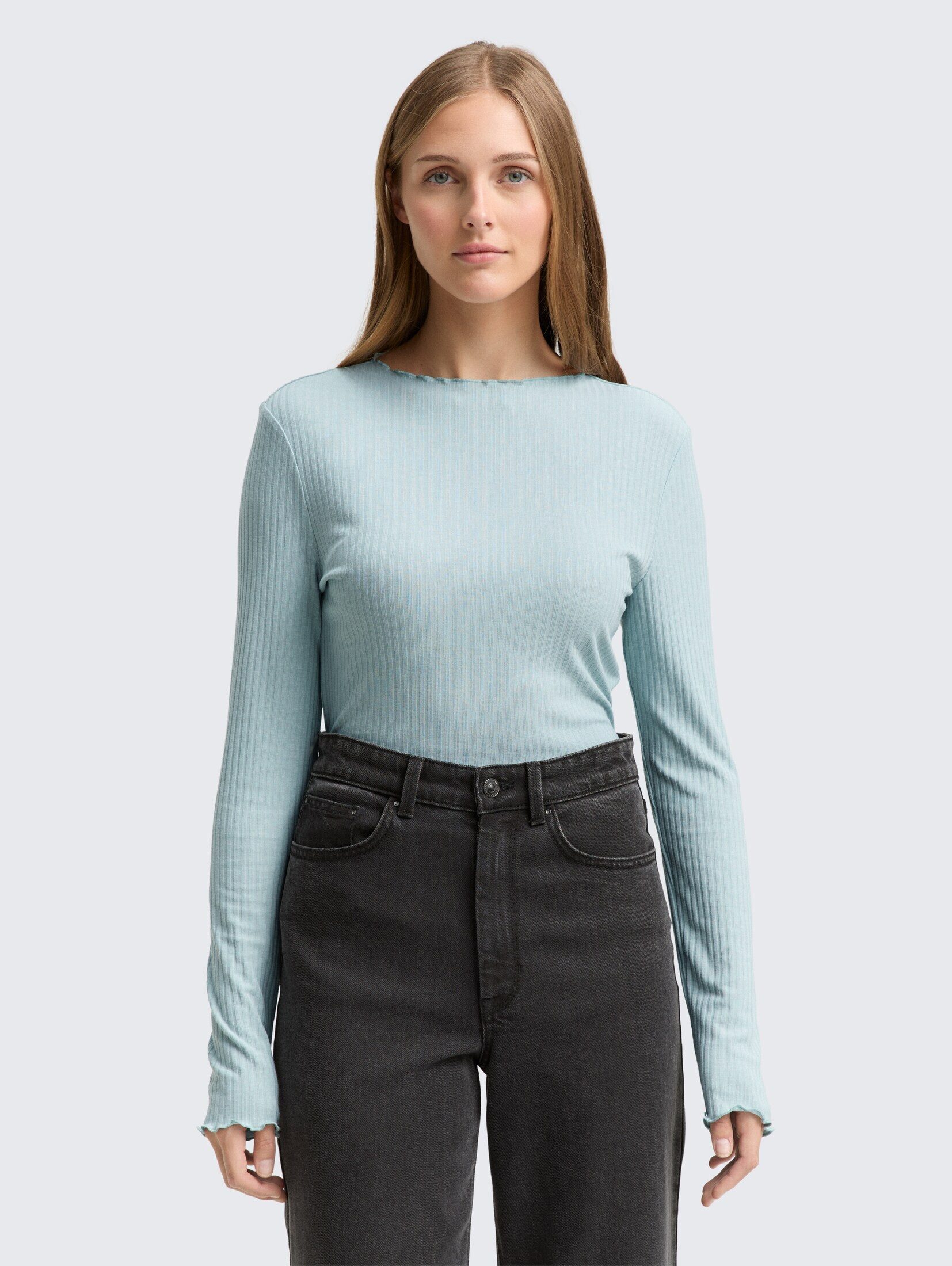 TOM TAILOR Denim Langarmshirt Ripp Langarmshirt günstig online kaufen