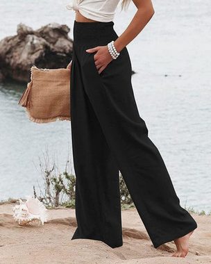 ZWY Boardshorts Boho-Stil Damen High-Waist lange Hose (Lässige, weit geschnittene Damen-Hose mit breiten Beinen) Sehr gut geeignet für lässige Sommer-Looks