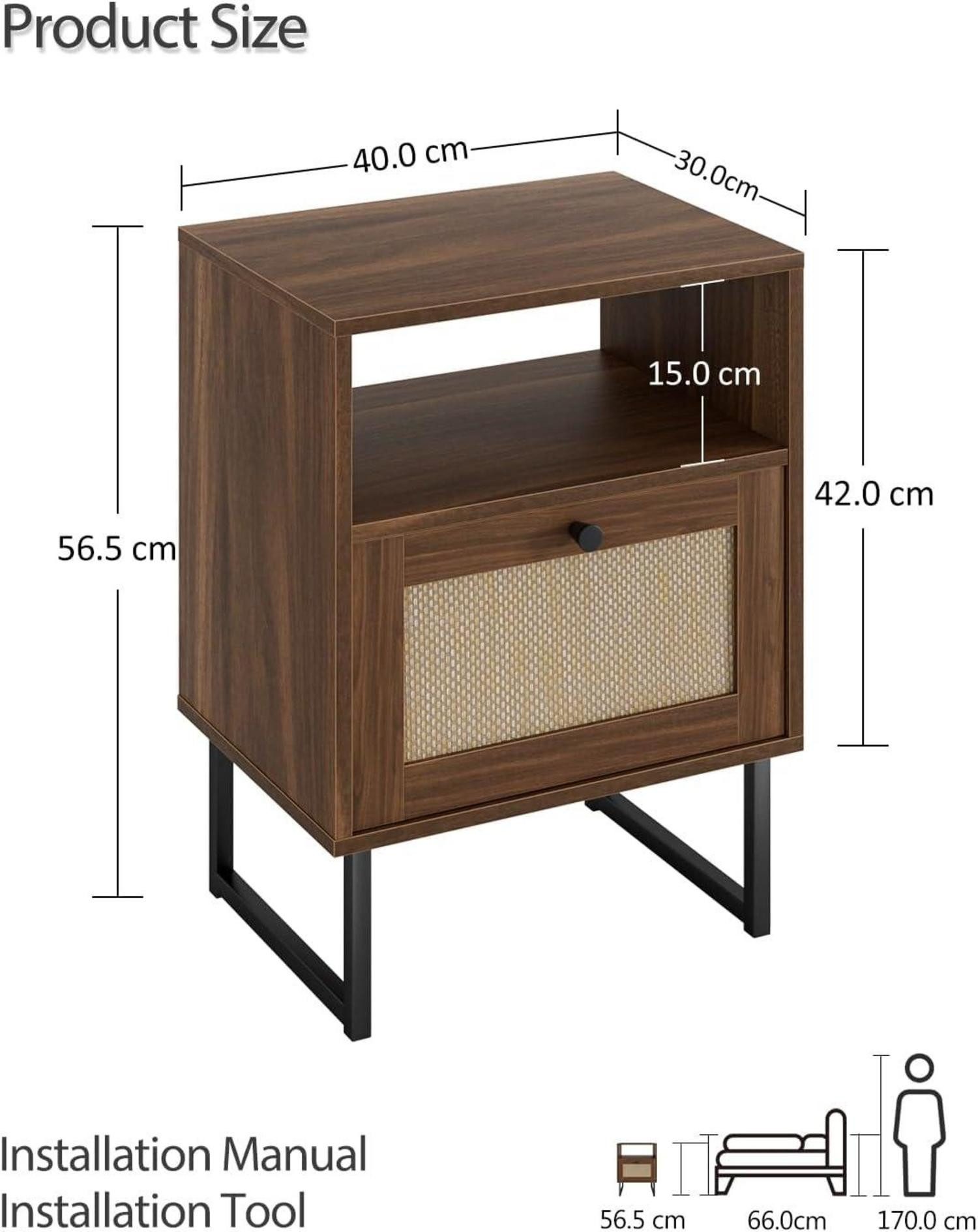 LuxusKollektion Nachttisch Rattan Nachttisch Boho Bauernhof günstig online kaufen