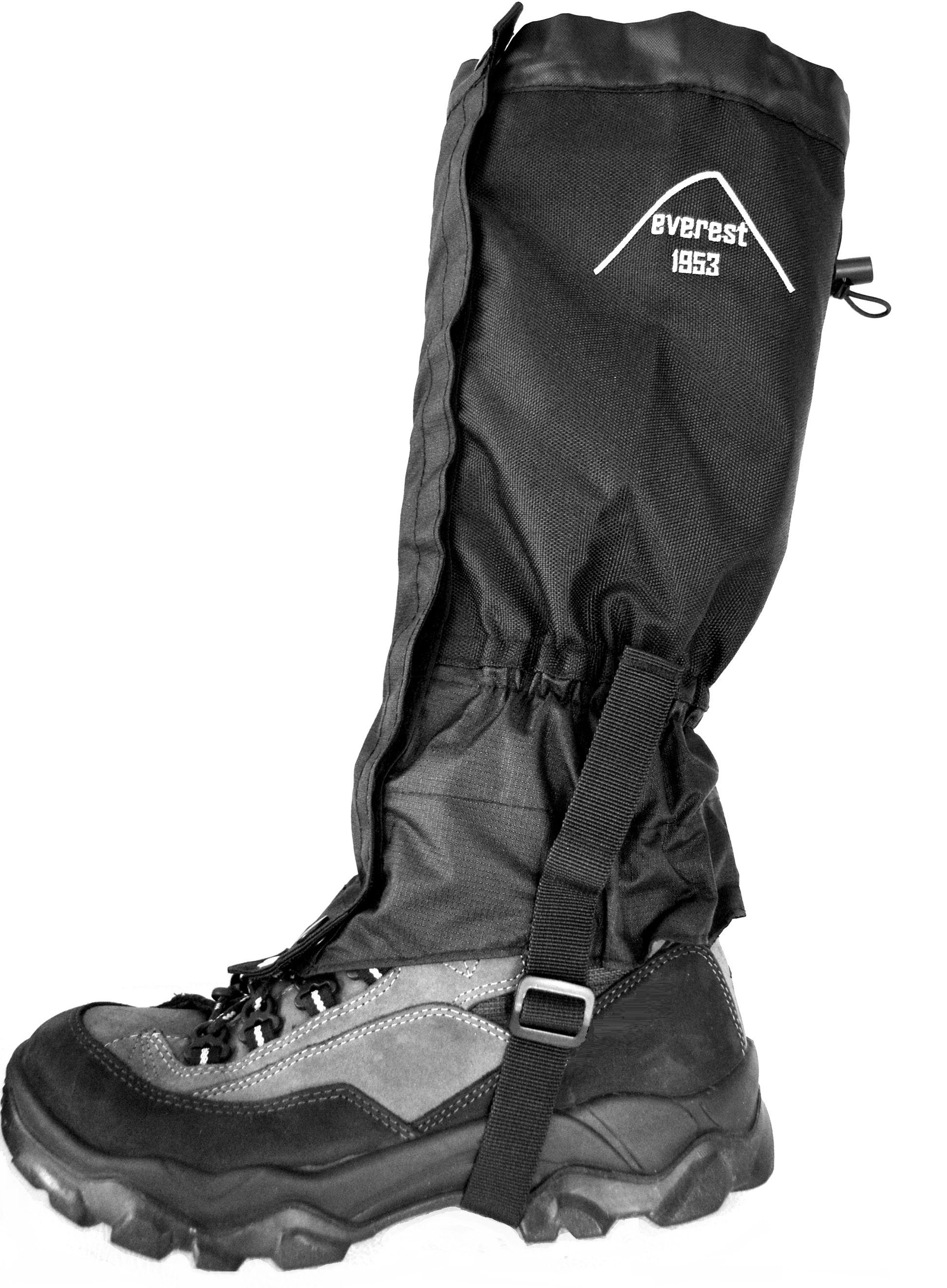 Wasserdicht schwarz mit Revers mm 10.000 Klettverschluß Beinlinge everest Gaiter zusätzlichem S/M, Reißverschlüsse Gamaschen 1953 mit Outdoor Gr.