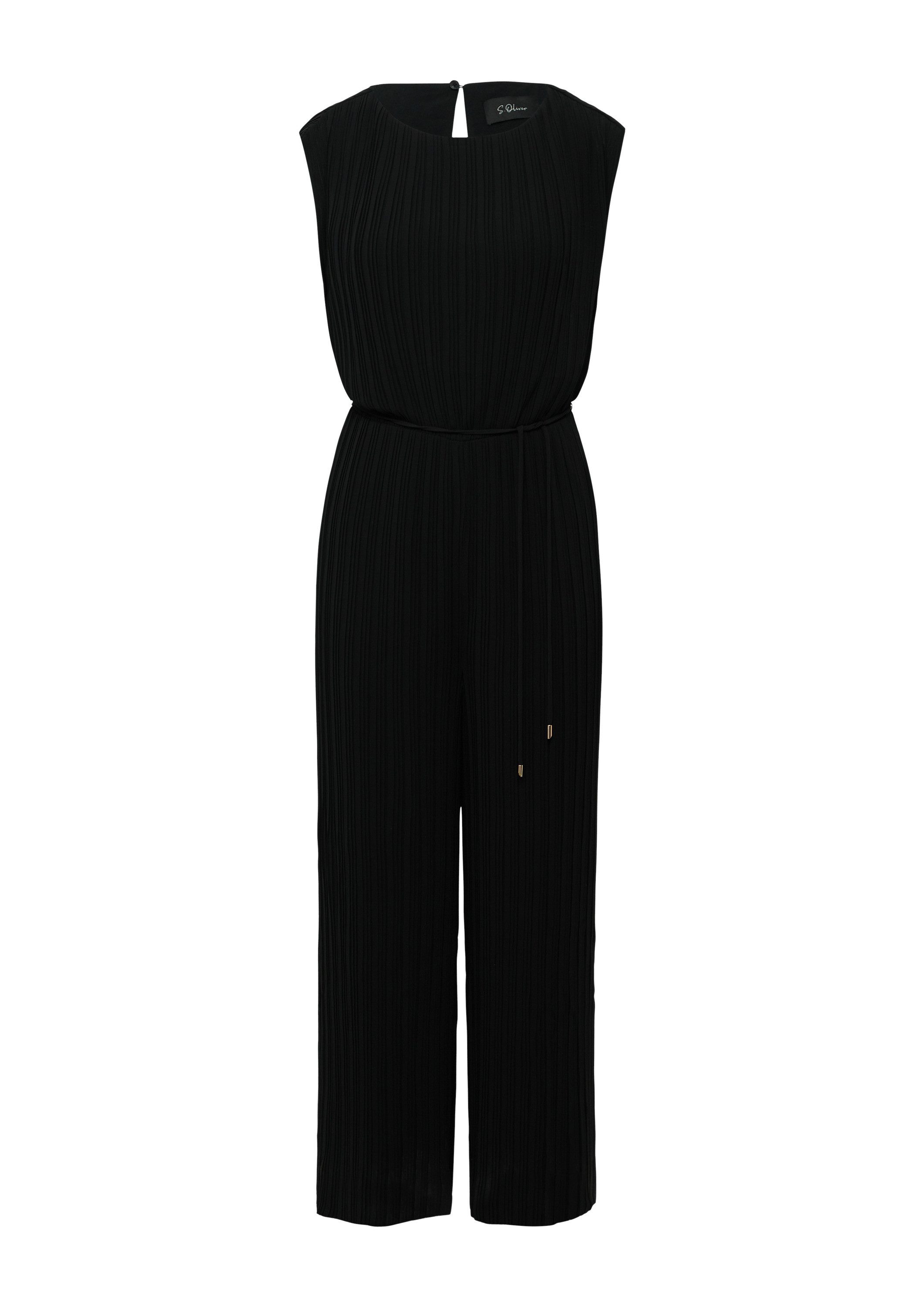 s.Oliver Jumpsuit Overall Plissierter Jumpsuit aus Chiffon mit Bindegürtel günstig online kaufen
