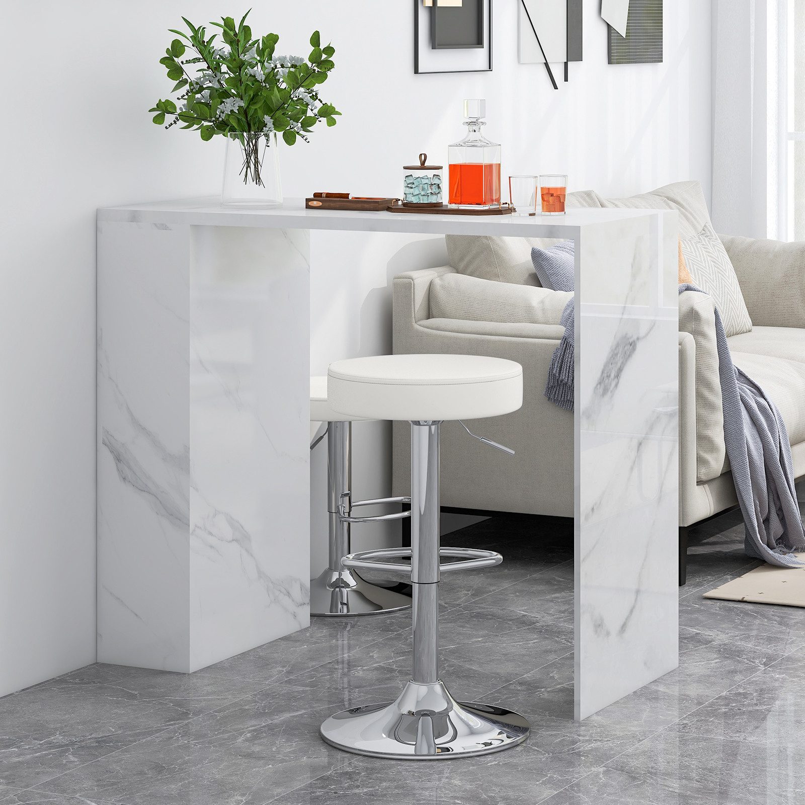 COSTWAY Barhocker (2er Set), gepolstert, Barstuhl drehbar, höhenverstellbar günstig online kaufen