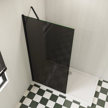 duschspa Duschwand 8mm 80-140cm schwarze Duschkabine Walk in Dusche Glastrennwand, (Set), Glas