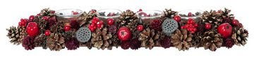 Small-Preis Adventsleuchter Adventsgesteck mit 4 Teelichthaltern in Weihnachtlicher Dekoration