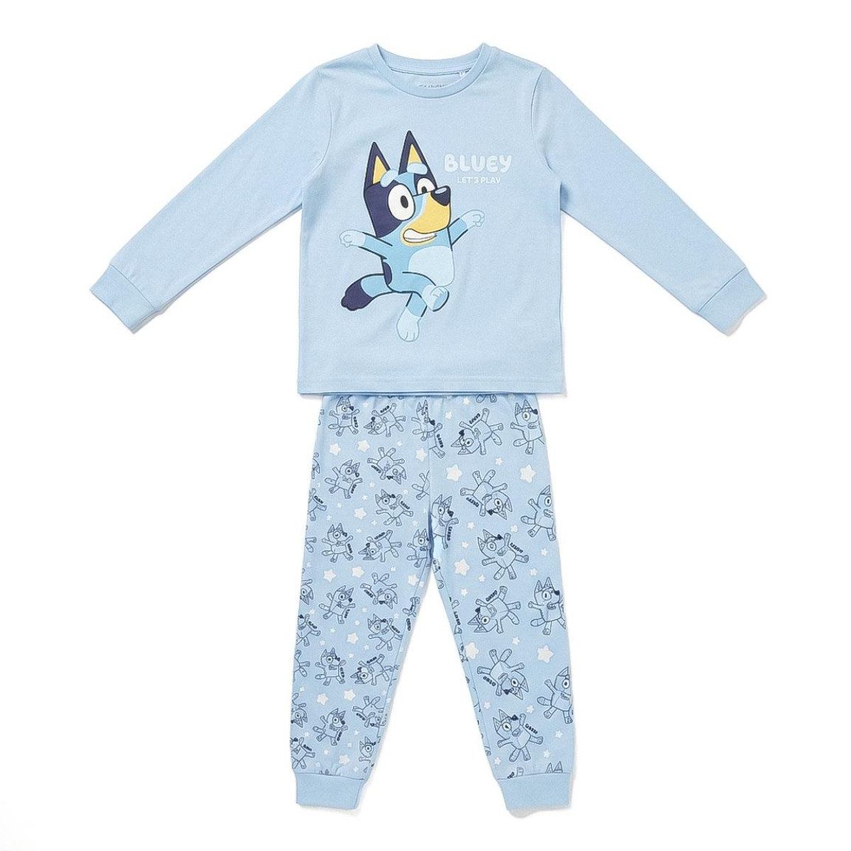 Bluey Pyjama Kinder Nachtwäsche Pyjama mit Fan Motiv für Jungen und Mädchen (Packung, 2 Stück)