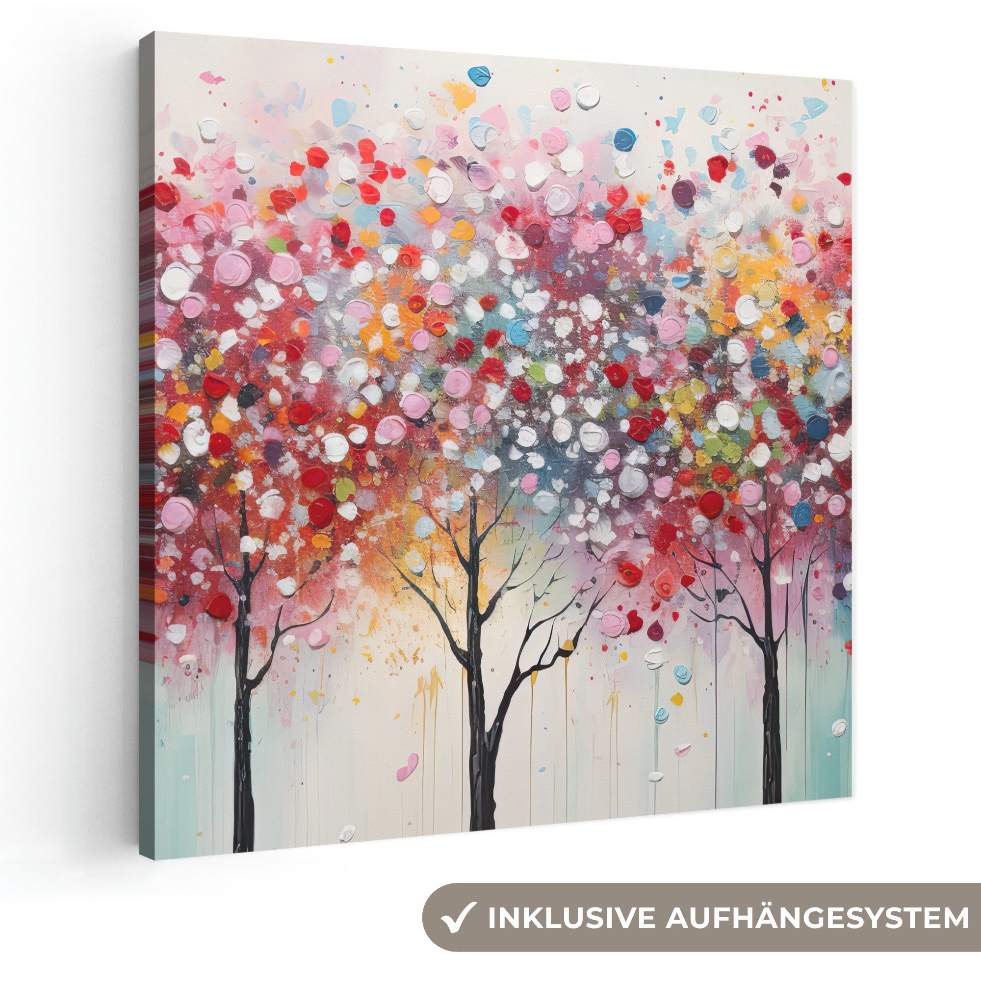 OneMillionCanvasses® Leinwandbild Kunst - Bäume - Natur - Acryl, Fotodruck (1 St), Leinwand Bilder, Zimmer Wand Bild Dekoration 50x50 cm