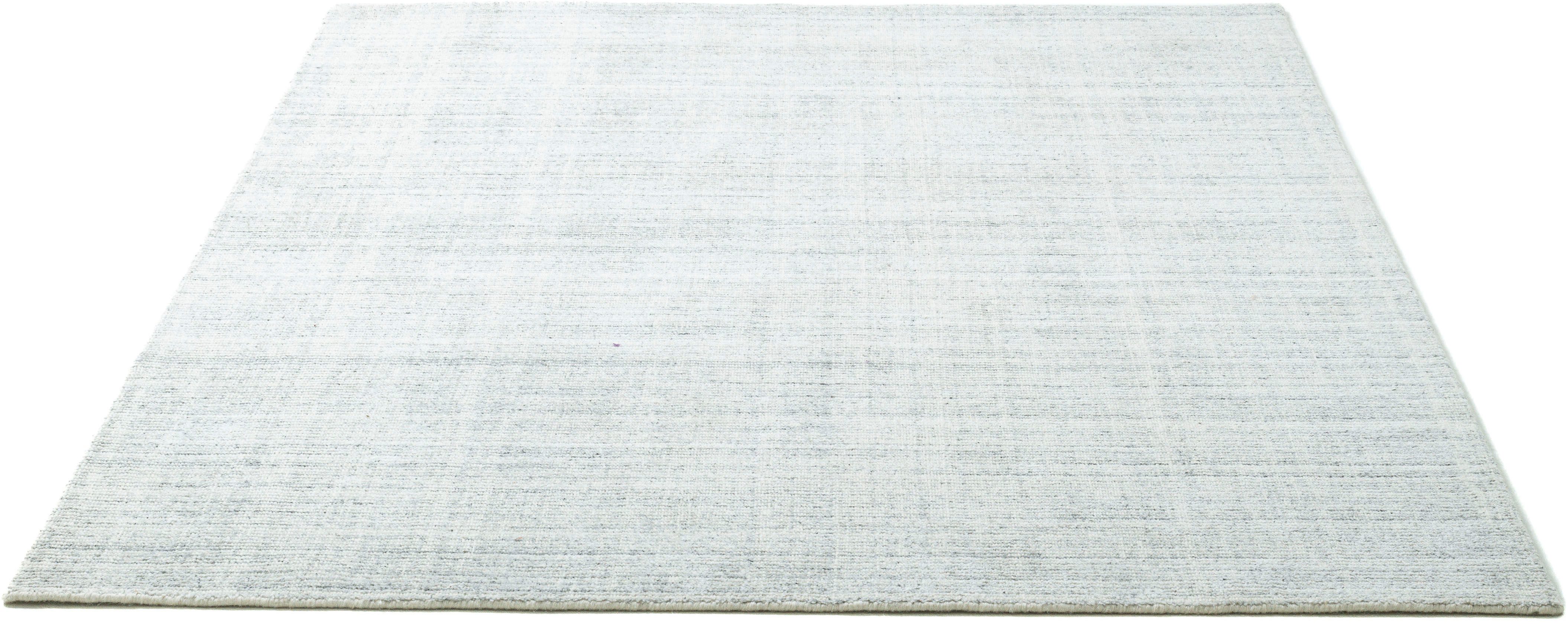 THEKO Teppich Boston UNI, rechteckig, Höhe: 13 mm, Handwebteppich, meliert, weiche Qualität, 60% Viskose, handgewebt