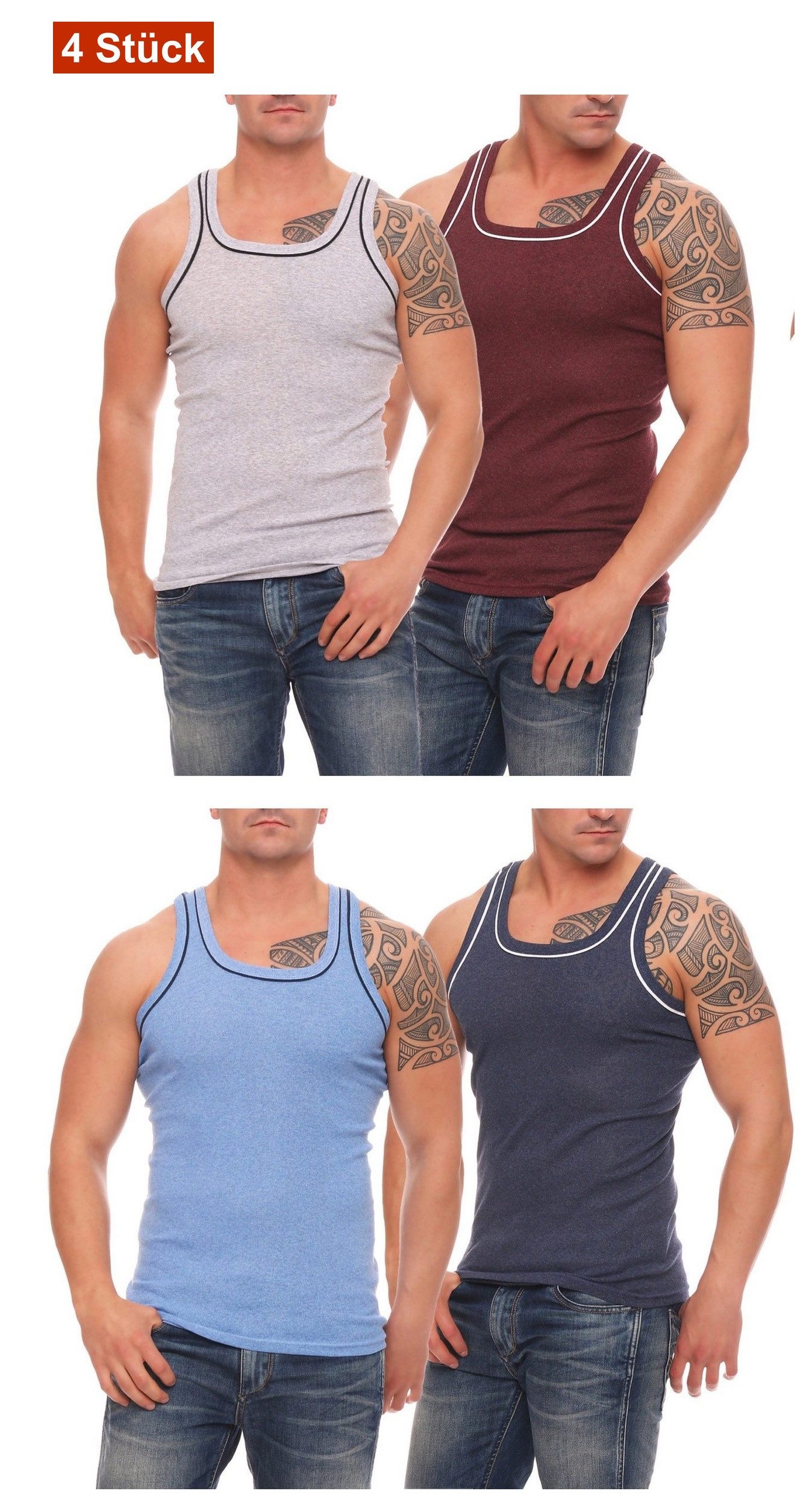 Cocain underwear Unterhemd Farbiges Herren Unterhemd Feinripp Vollachsel Ba günstig online kaufen