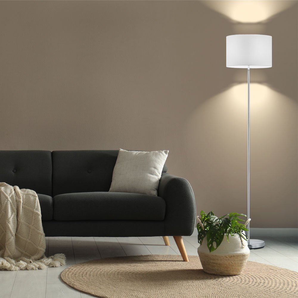etc-shop LED Stehlampe, matt Warmweiß, Lese Schlafzimmer inklusive, LED Steh Leuchte Licht Nickel 7 Watt Leuchtmittel