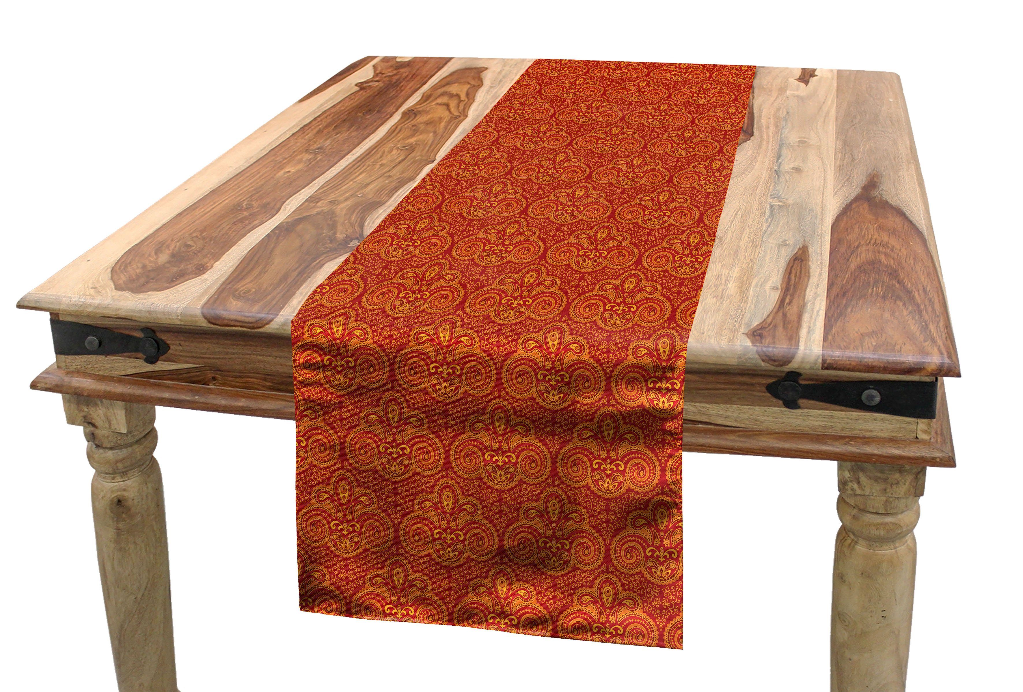 Ethnisch Rechteckiger Küche Warme Tischläufer, Tradition Dekorativer Farben Tischläufer Esszimmer Abakuhaus Verziert