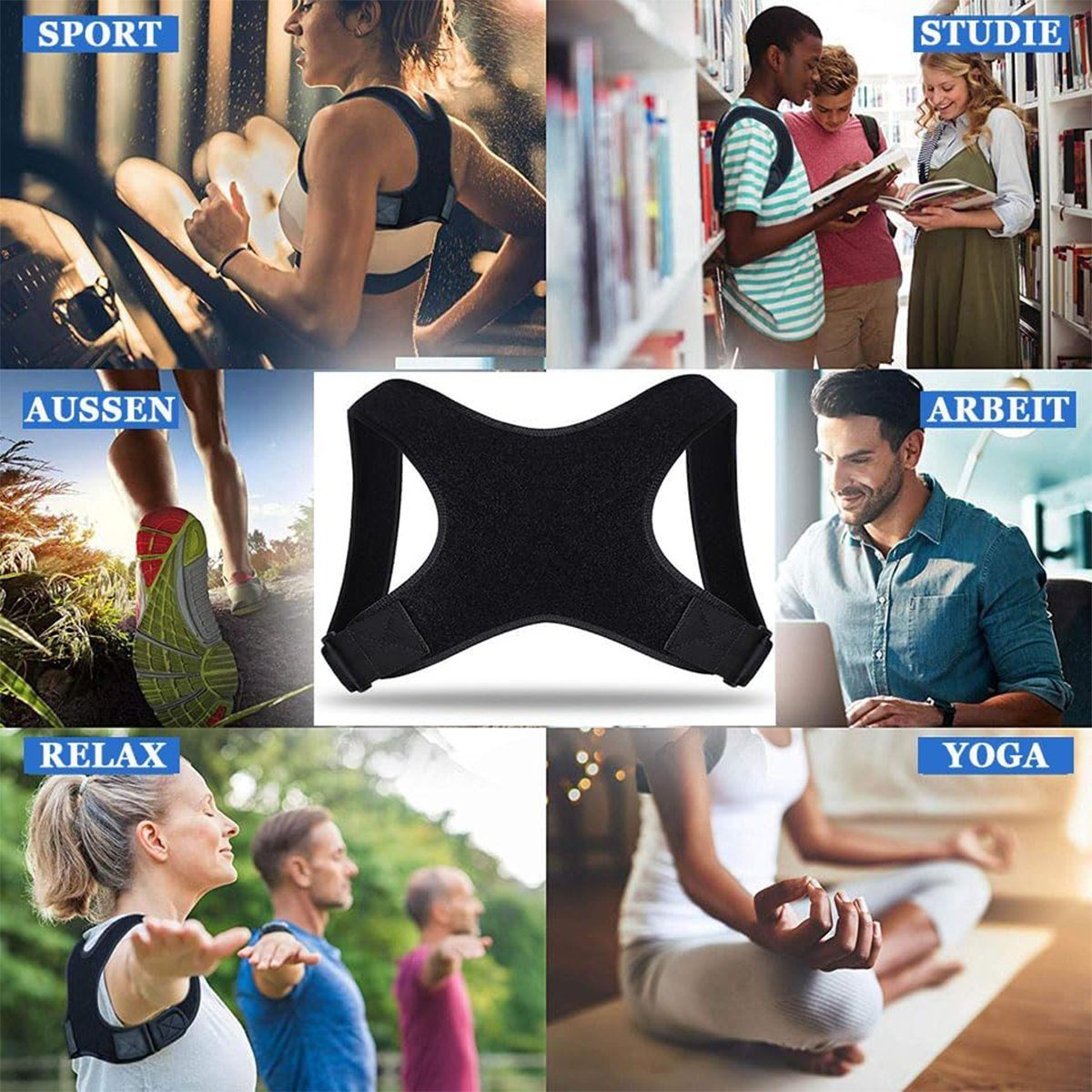 MUMIK Rücken Geradehalter Haltungskorrektur - Verstellbare Rückenstütze Für Damen & Herren