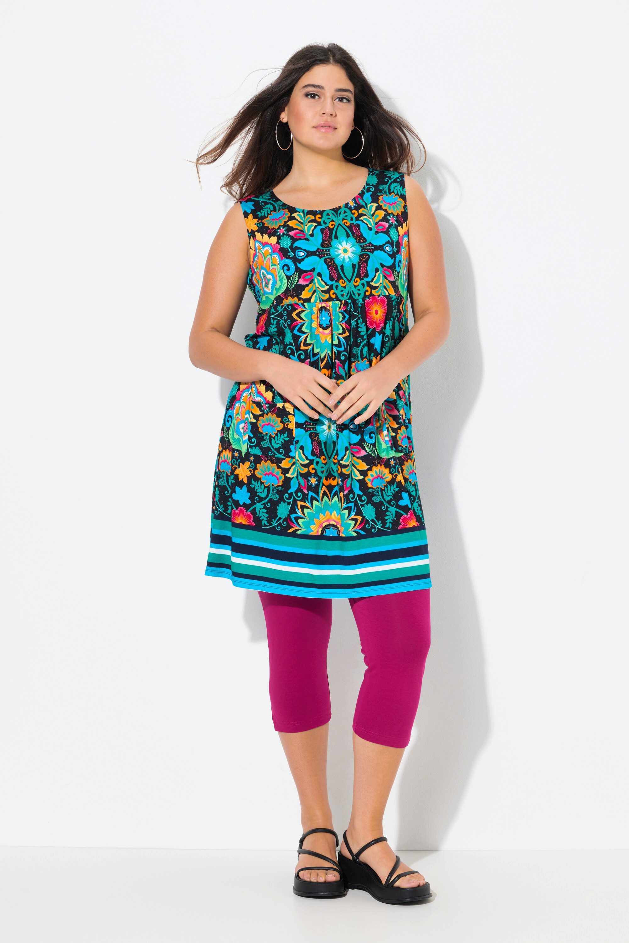 Ulla Popken Minikleid Jersey-Minikleid Blüten A-Linie günstig online kaufen