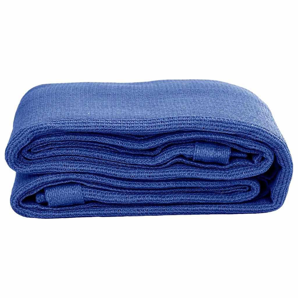furnicato Outdoorteppich Blauer Zeltteppich 250 x 450 cm aus hochdichtem Polyethylen, Höhe: 1 mm, Wetterbeständige Bodenmatte mit Ösen und atmungsaktiver Oberfläche