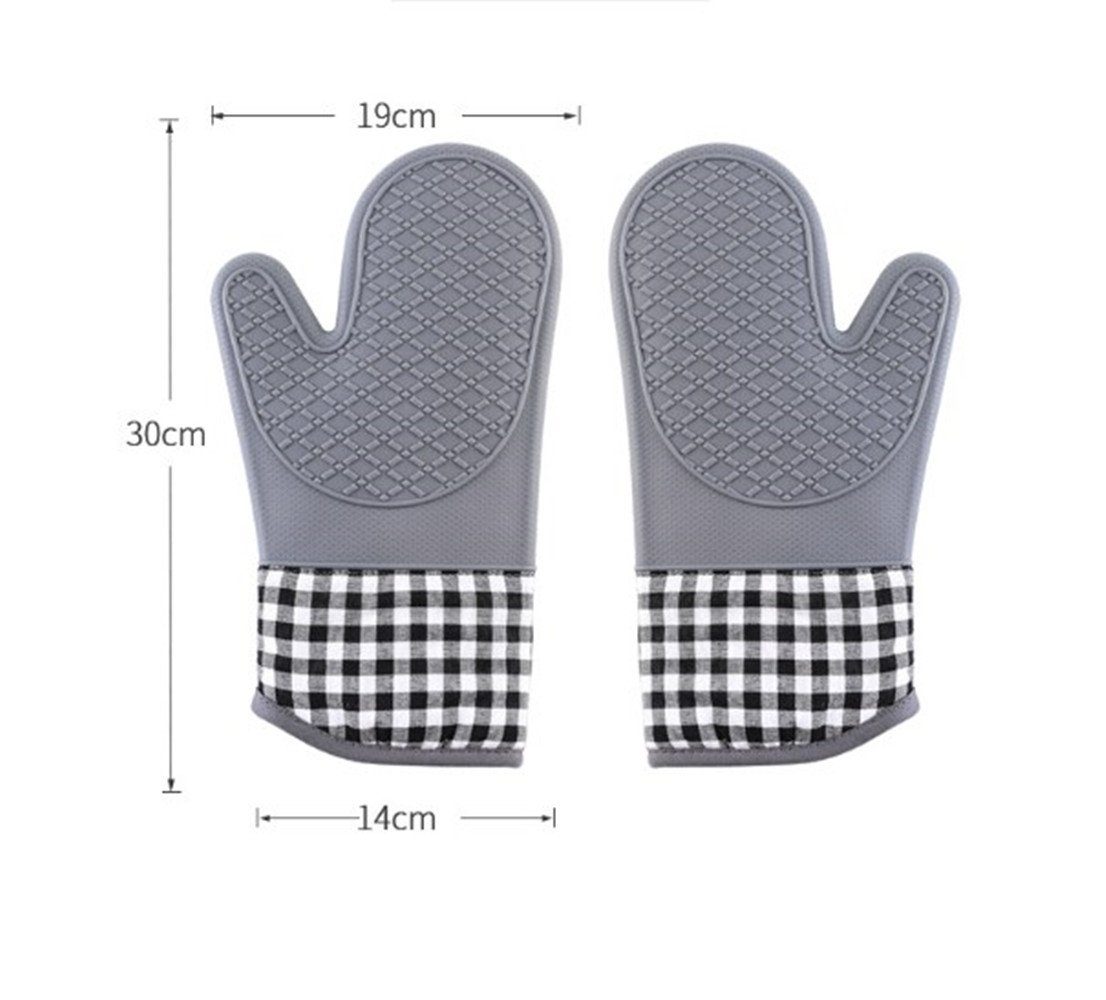 XDeer Topflappen Baumwollfutter -, (2-tlg), Topflappen Backhandschuhe, Topfhandschuhe,Ofenhandschuhe Oven gray Silikon Kochhandschuhe Küchenhandschuhe Gloves