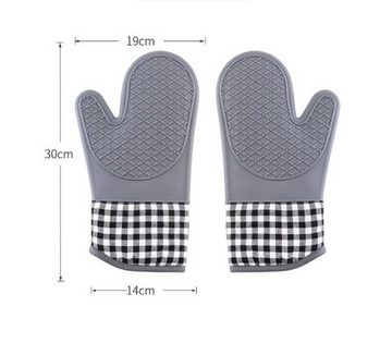 XDeer Topflappen Topfhandschuhe,Ofenhandschuhe Backhandschuhe, Küchenhandschuhe -, (2-tlg), Silikon Oven Gloves Topflappen Kochhandschuhe Baumwollfutter