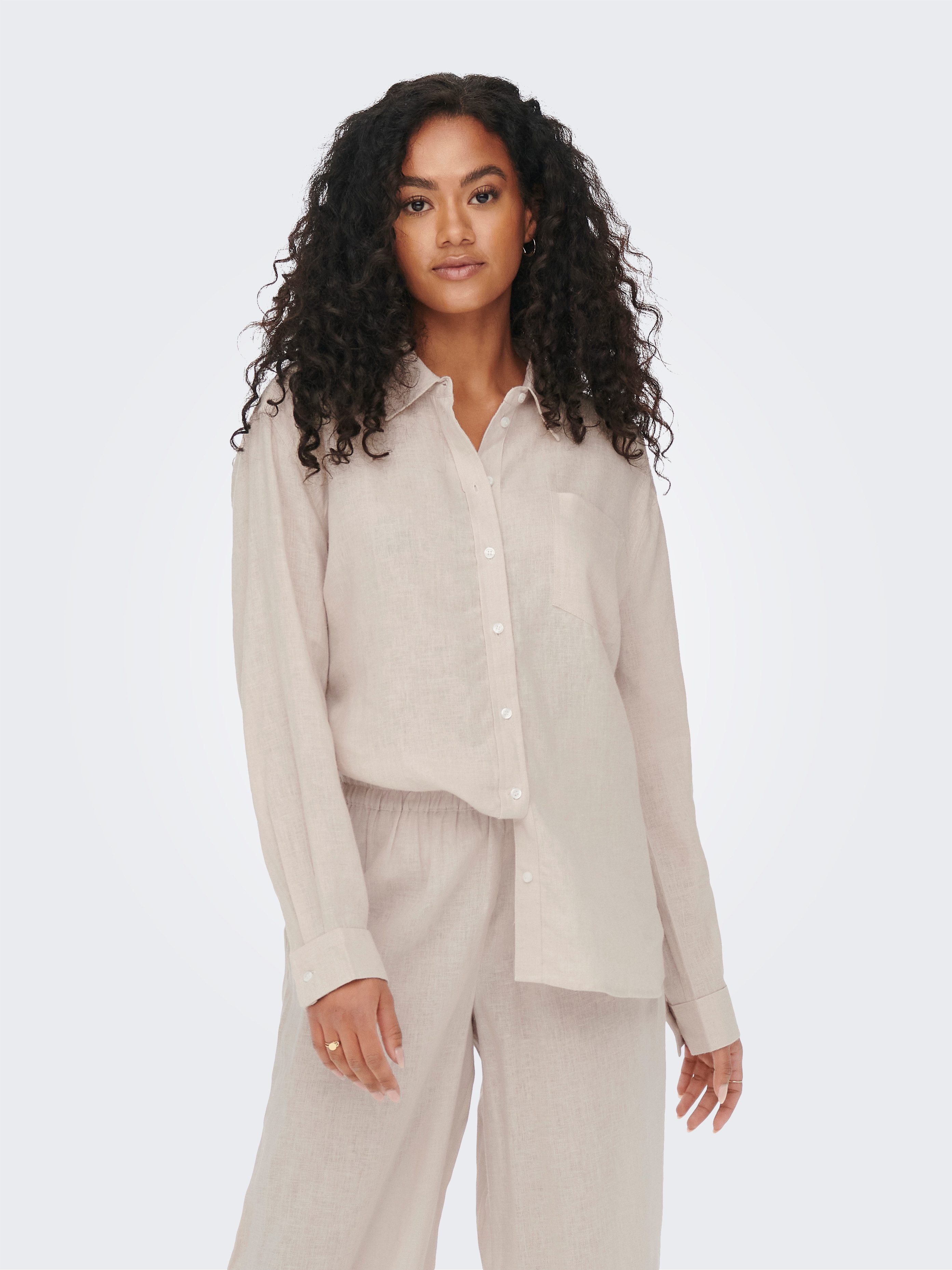 ONLY Longbluse ONLTOKYO L/S LINEN BLEND SHIRT mit Leinen