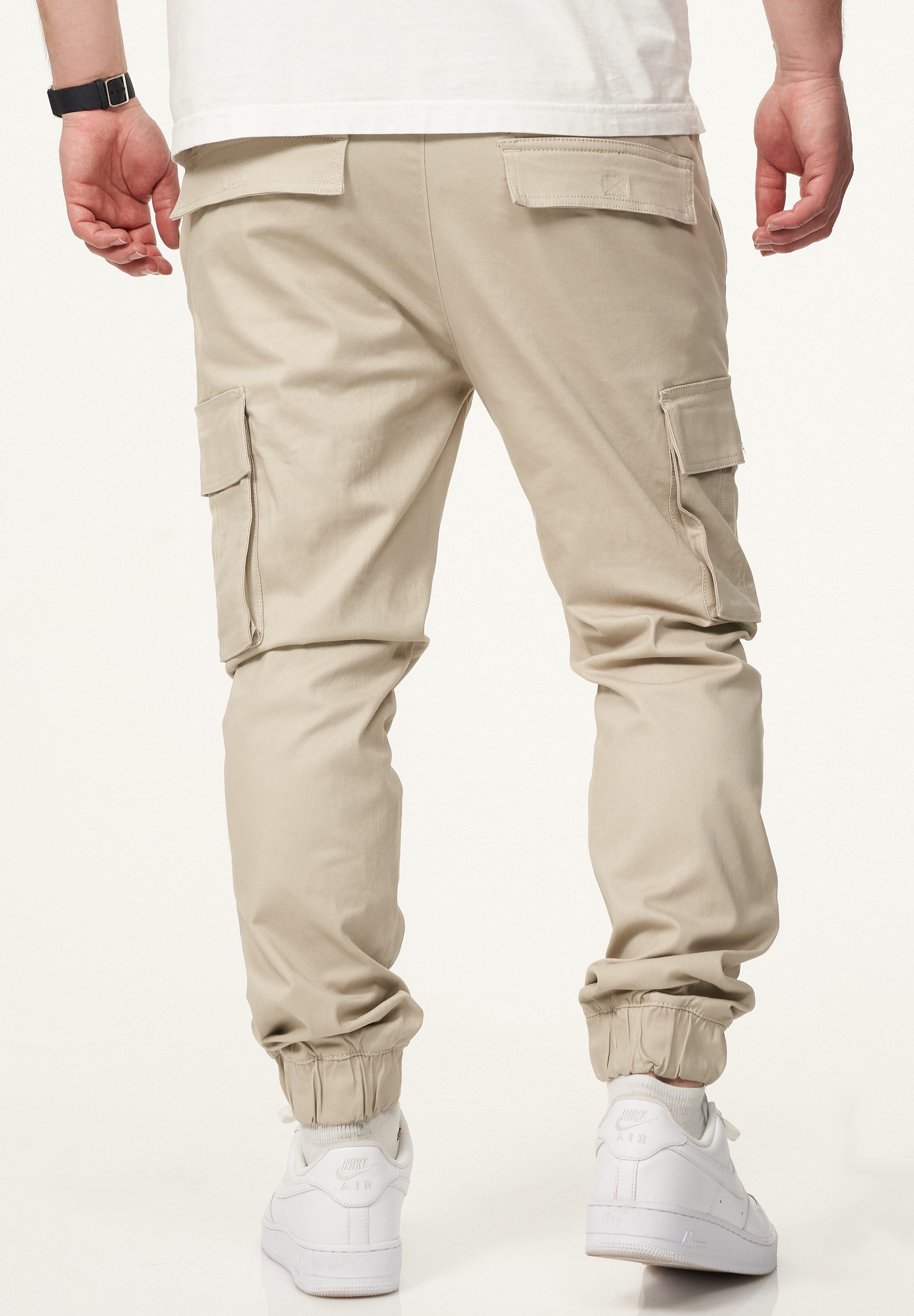DAILY COTTON Cargohose als Stoffhose mit Cargo Taschen - Freizeithose Herren Jogger-Hose Jeans mit Gummibund & Tunnelzug Pants – Bild 5 von 5
