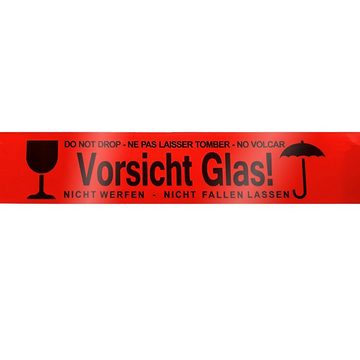 ARLI Klebeband 12x Klebeband " Vorsicht Glas " Packband rot Paketband (12er, 12-St., Set) PP 48 mm x 66 m Paket Band