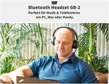GEQUDIO GB-2 Bluetooth Headset (Wireless Kopfhörer mit Mikrofon / USB-Adapter / Geräuschunterdrückung)