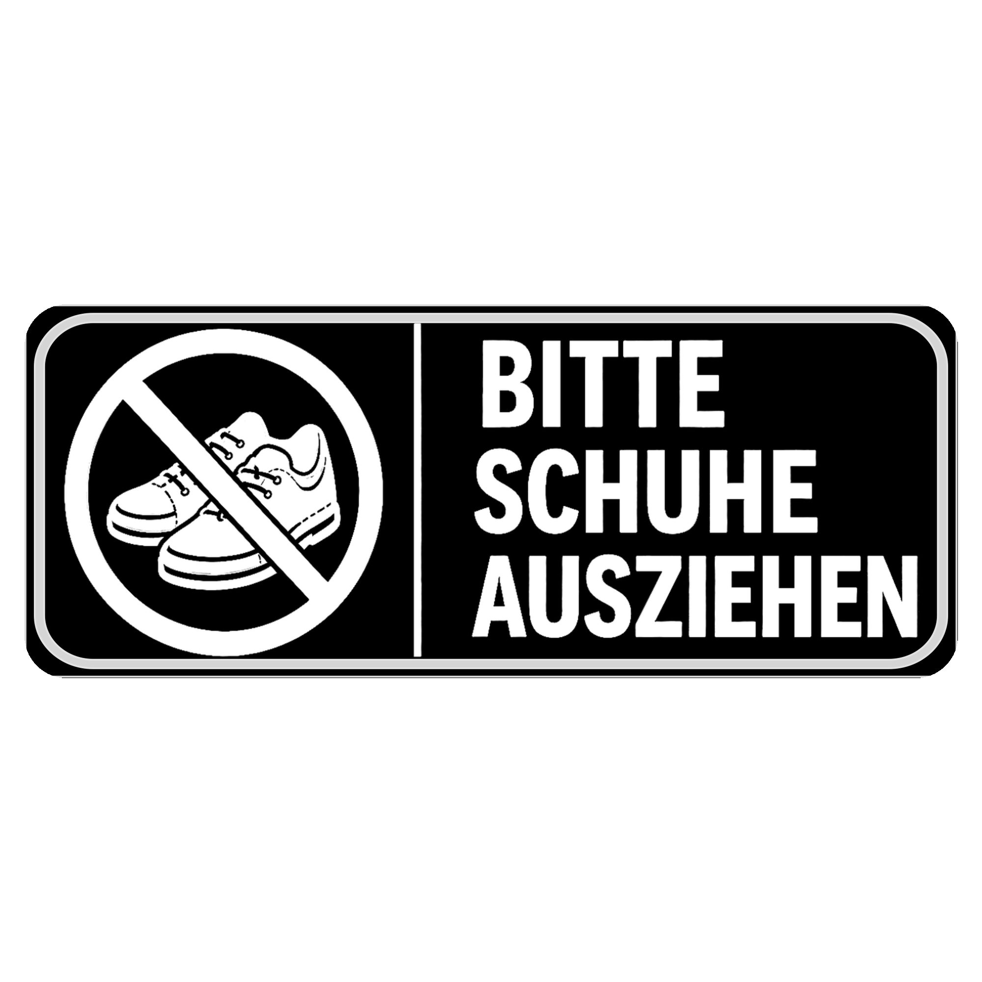 Nomiro Hinweisschild NOMIRO Hinweisschild Türschild Bitte Schuhe ausziehen 15x6 cm - Kunsts, (1 St), selbstklebend, lasergraviert