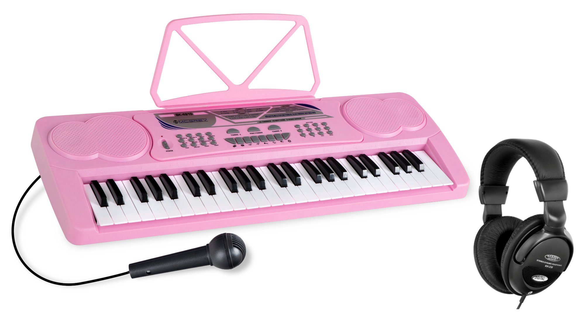 McGrey Home Keyboard »BK-4910 Keyboard Set - Kinder Keyboard mit 49 Tasten  - Einsteigerkeyboard mit 16 Sounds und 10 Rhythmen - Piano mit Mikrofon für  Gesang und Notenständer - Inkl. Kopfhörer« online kaufen | OTTO