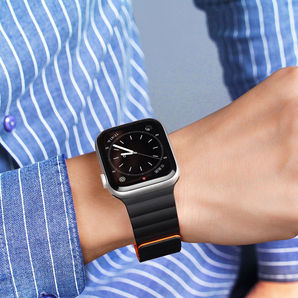 Ducis SE Smartwatch-Armband l Apple Dux Watch Schwarz 7/6/5/4/3/2 / kompatibel Magnetband 38 mm) mit x (41 40 x Orange Uhrenarmband