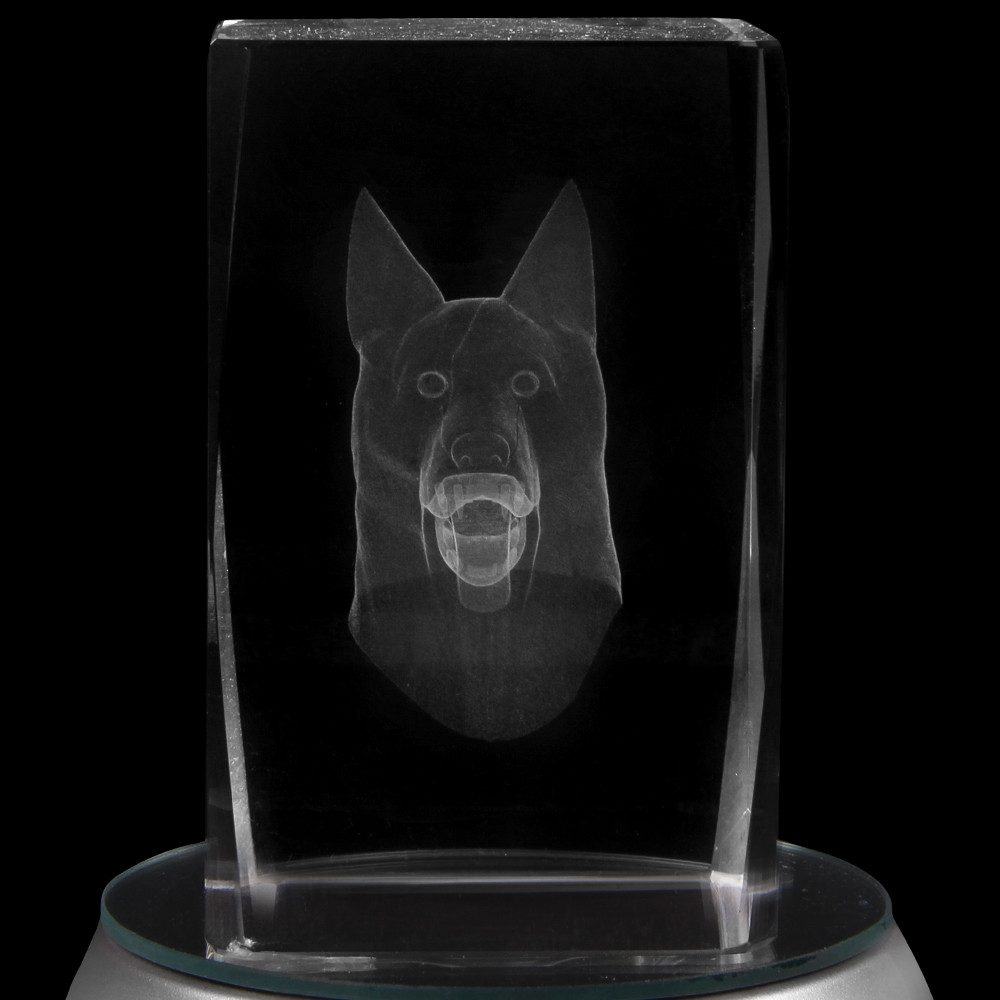 Rainbow Geschenkartikel Im- & Export GmbH Dekokugel Kristall Quader Motiv Hund Farbe klar (1 St)