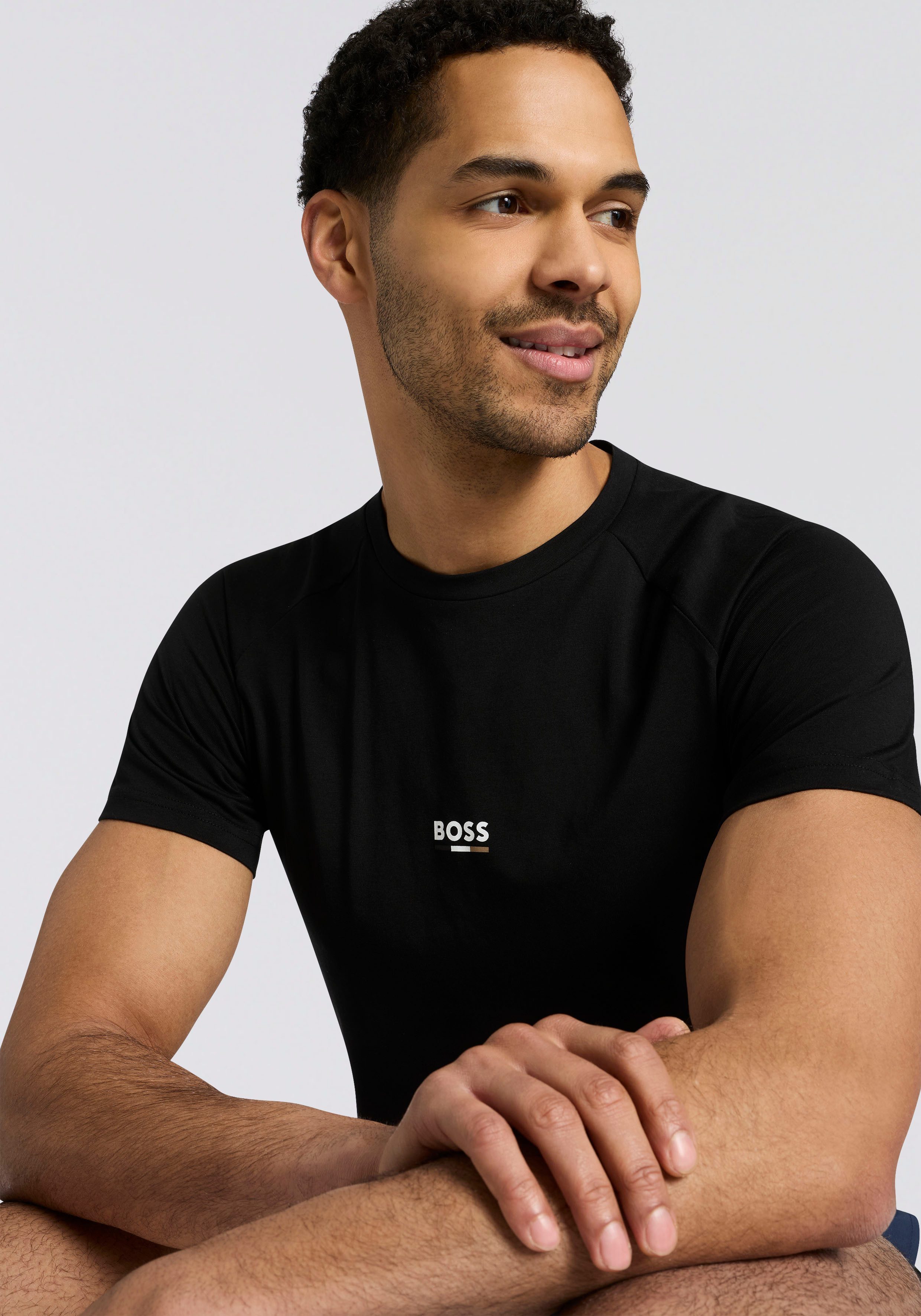 BOSS T-Shirt T-Shirt RN Slim Fit mit UV Schutz (SPF 50)