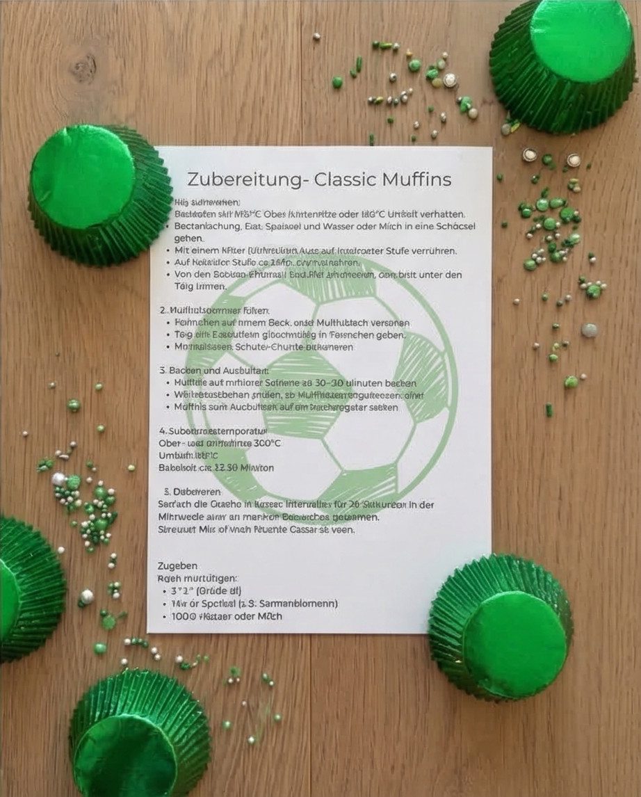 little Birthday Muffinform Back Box Fußball mit einer Backmischung, Schoko Glasur und Streusel, Fußball