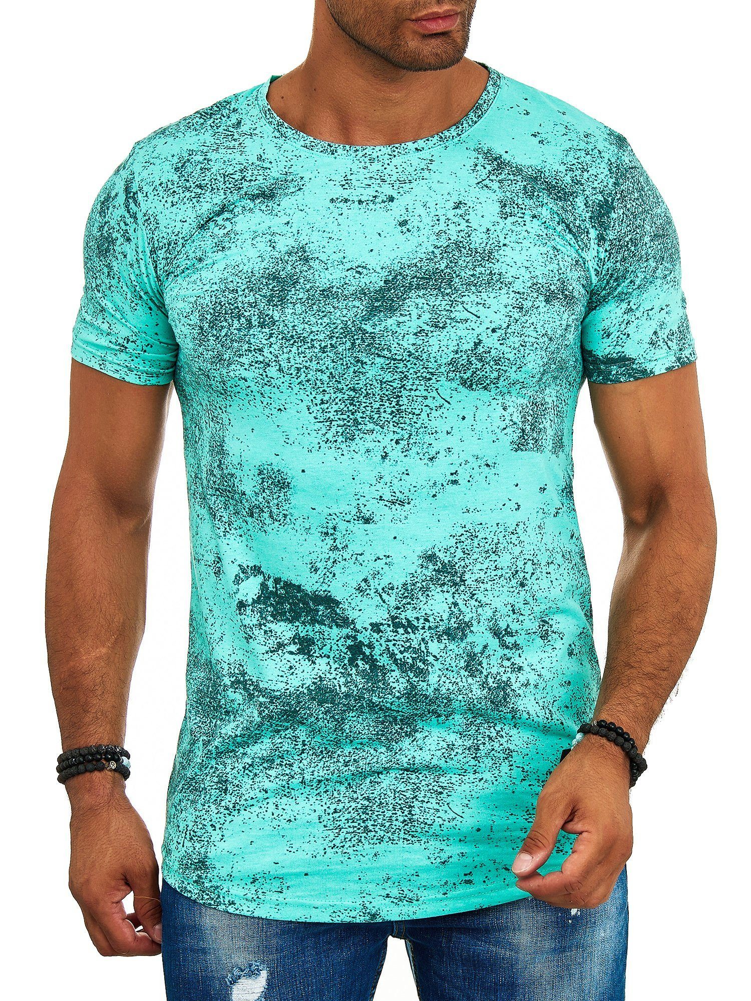 OneRedox T-Shirt TS-1539 (Shirt Polo Kurzarmshirt Tee, 1-tlg) Fitness Freizeit Casual Mint