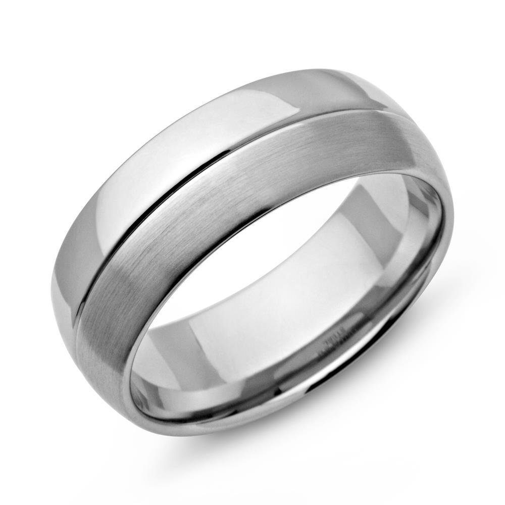 Fingerring Unique Edelstahl Ring matt und poliert mit Glanzrille R9103