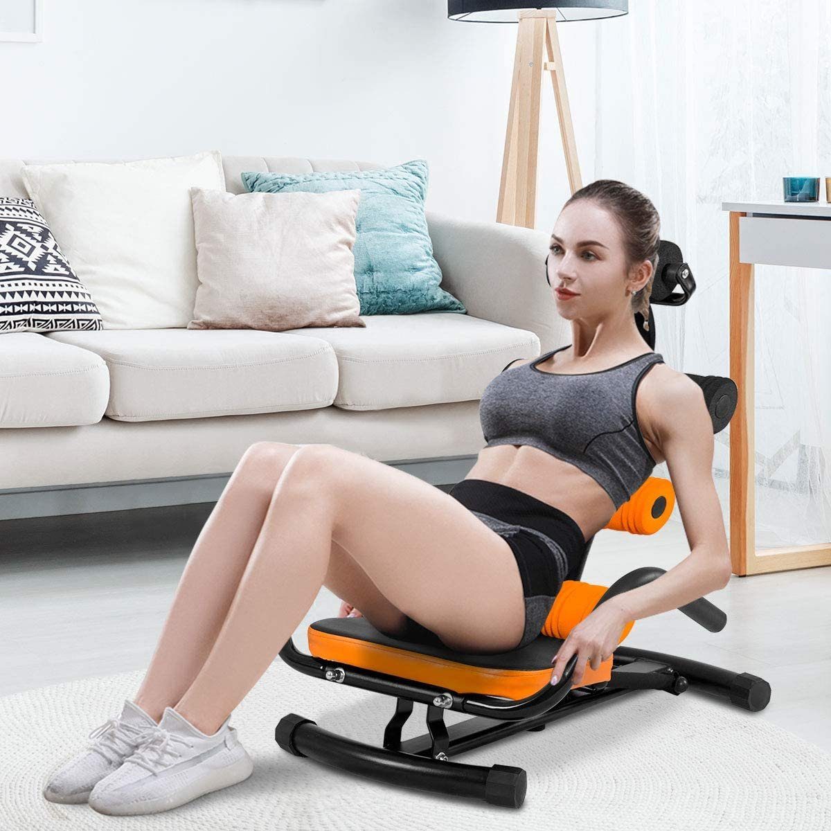 COSTWAY Bauchtrainer Trainingsbank, 3 fach höhenverstellbarer Rückenlehn