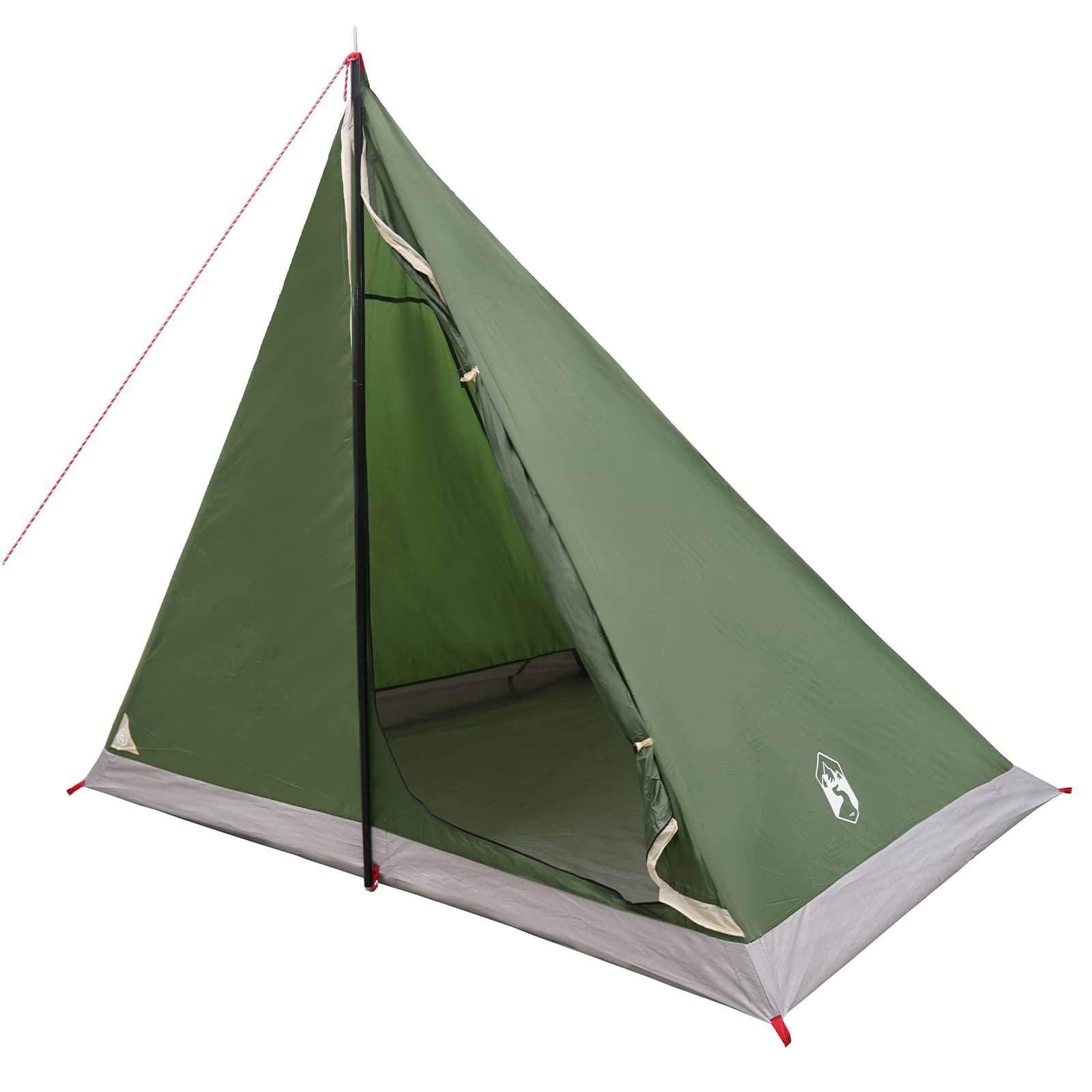 vidaXL Kuppelzelt Trekkingzelt 2 Personen Grün 185T Polyester mit PU-Beschichtung, (1 tlg)