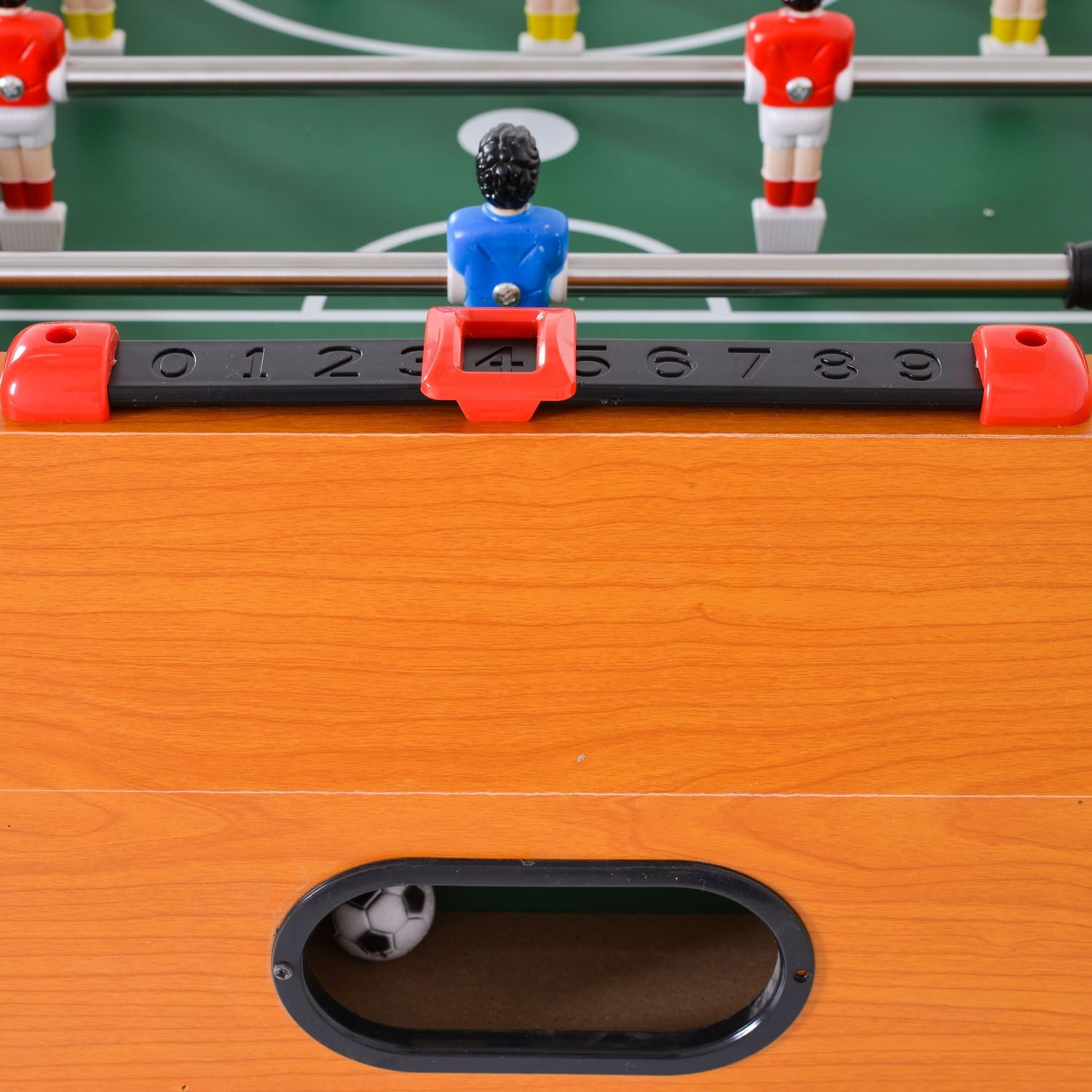 Moni Kickertisch Tischfußball 1019A Holz Soccer, Handschiebezähler, Kickertisch, 22 Figuren