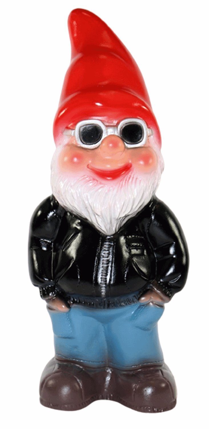 Rakso Oskar Schneider GmbH Gartenzwerg Deko Figur lustiger Zwerg H 34 cm Spaß Gartenzwerg mit Brille