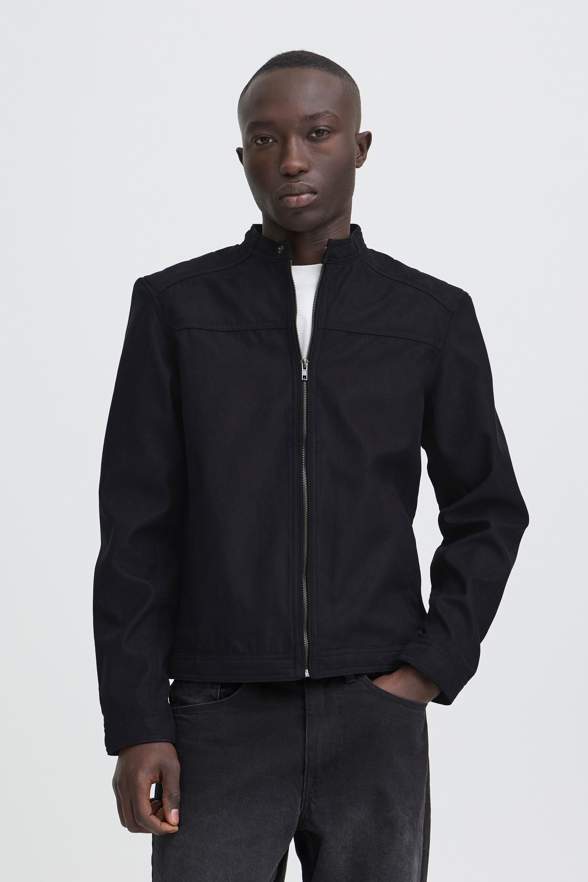 Blend Hemdjacke BHFossy Modische Kunstlederjacke mit praktischen Eingriffstaschen