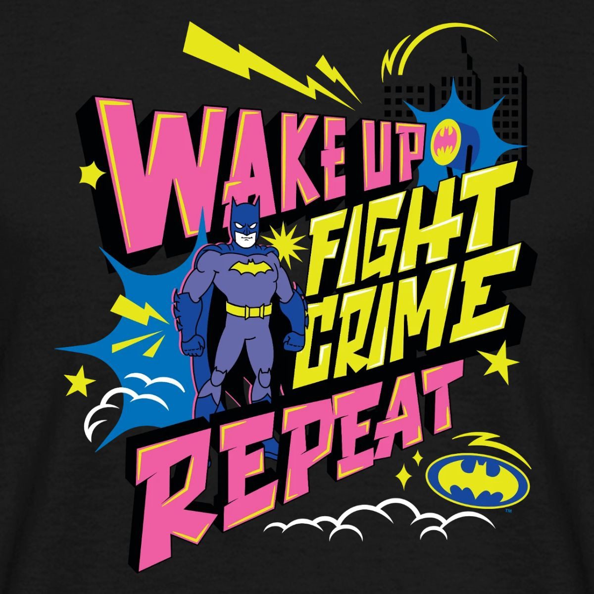 Spreadshirt T-Shirt Batman Wake Up Fight Crime Repeat Männer T-Shirt (1-tlg)