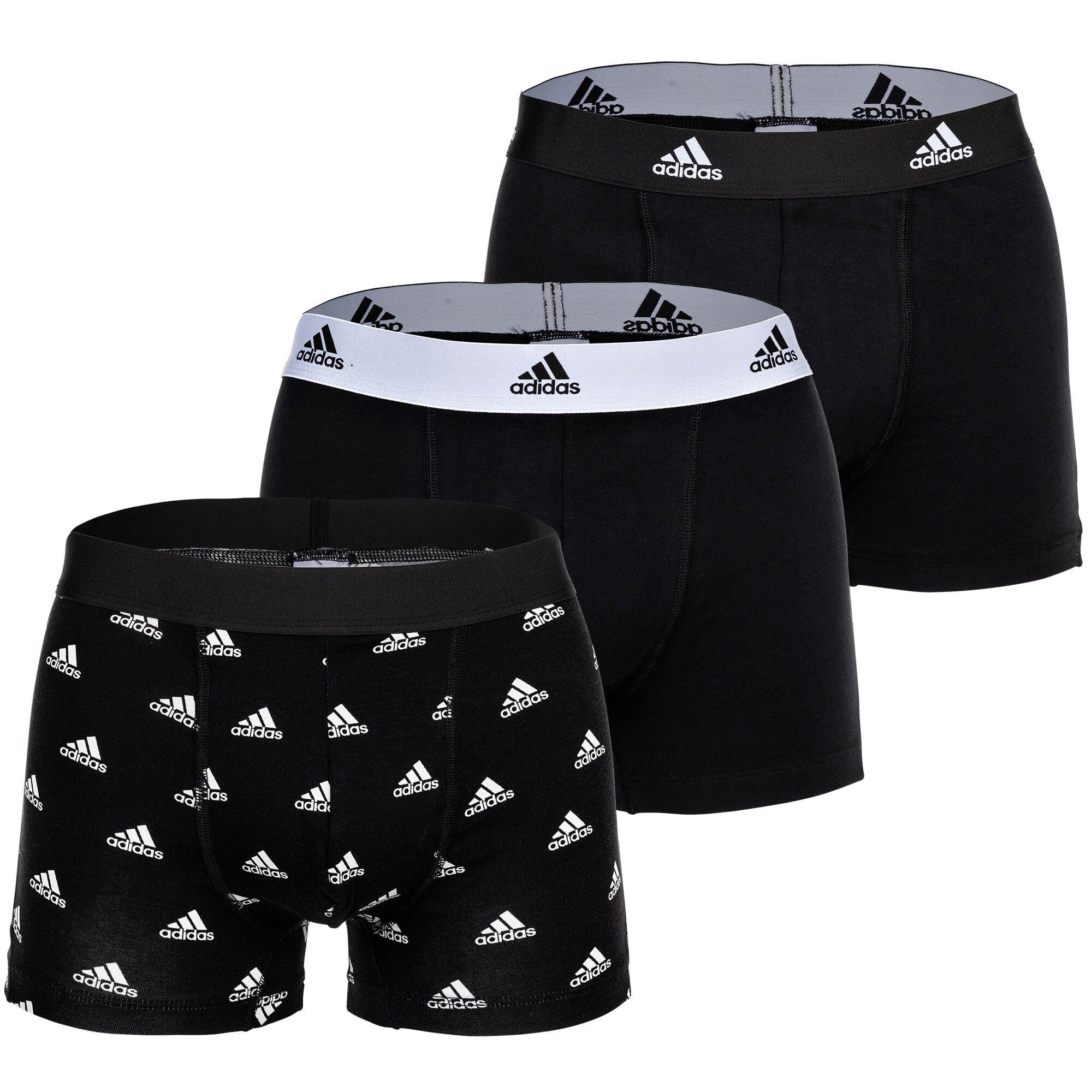 Sportswear Weiß/Schwarz Active Flex Pack - 3er Boxer Trunks, Herren adidas Boxershorts,