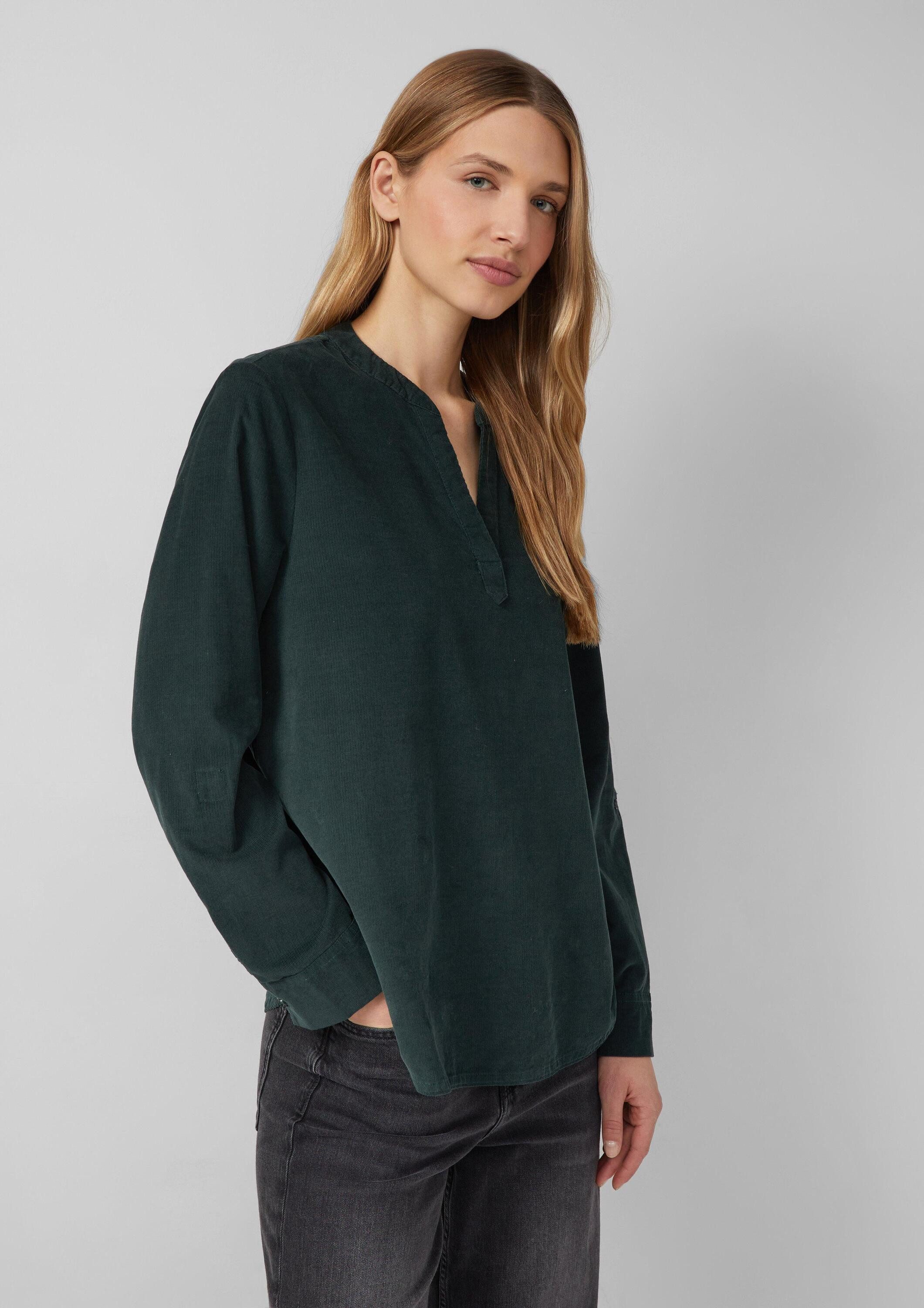 s.Oliver Langarmbluse Bluse Feincord-Bluse mit Turn-up und Raffung am Rücke günstig online kaufen